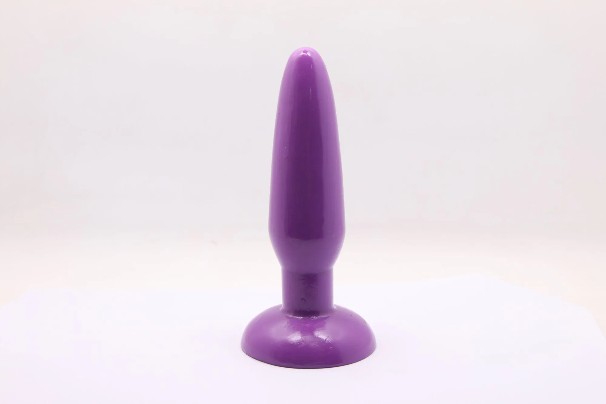 анальная пробка с присоской 3,7 см purple bi-017001r в 