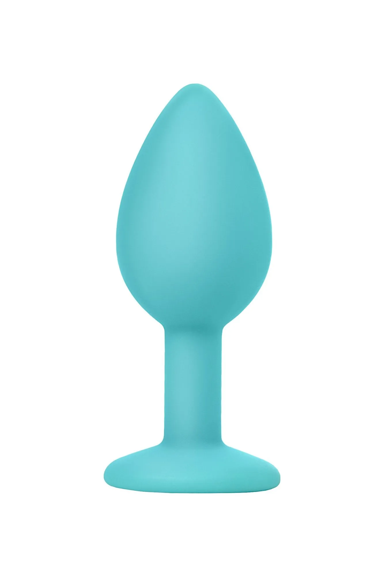 анальная втулка штучки-дрючки, силикон, с прозрачным кристаллом, голубая в 