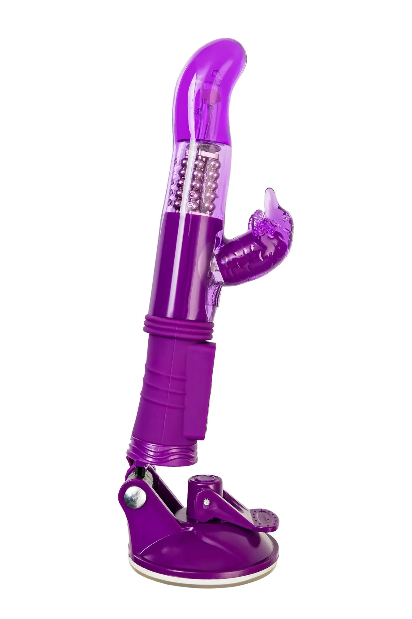 вибратор с клиторальным стимулятором toyfa a-toys, tpr, фиолетовый, 22,5 см в 