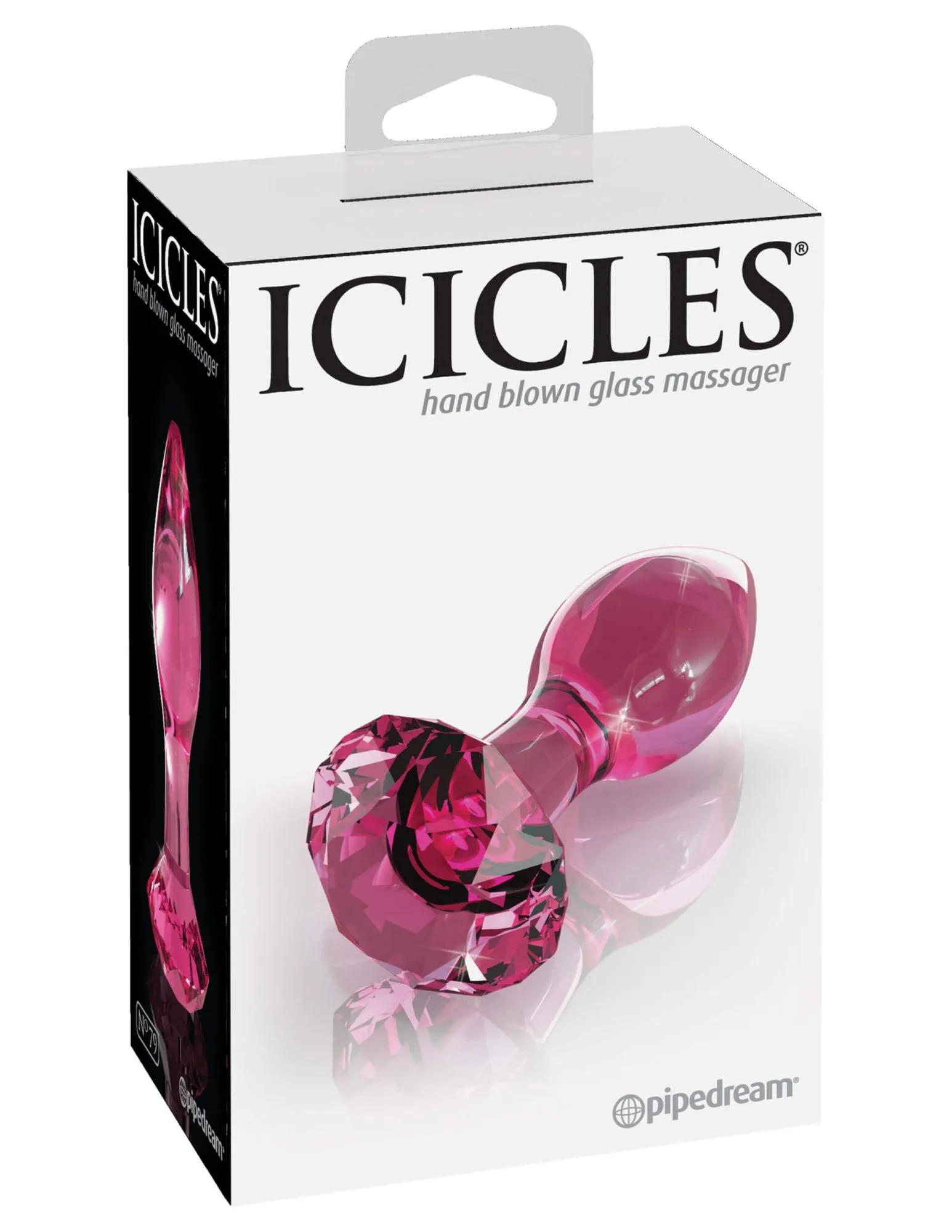 анальная пробка стеклянная pipedream icicles no 79, розовая в 