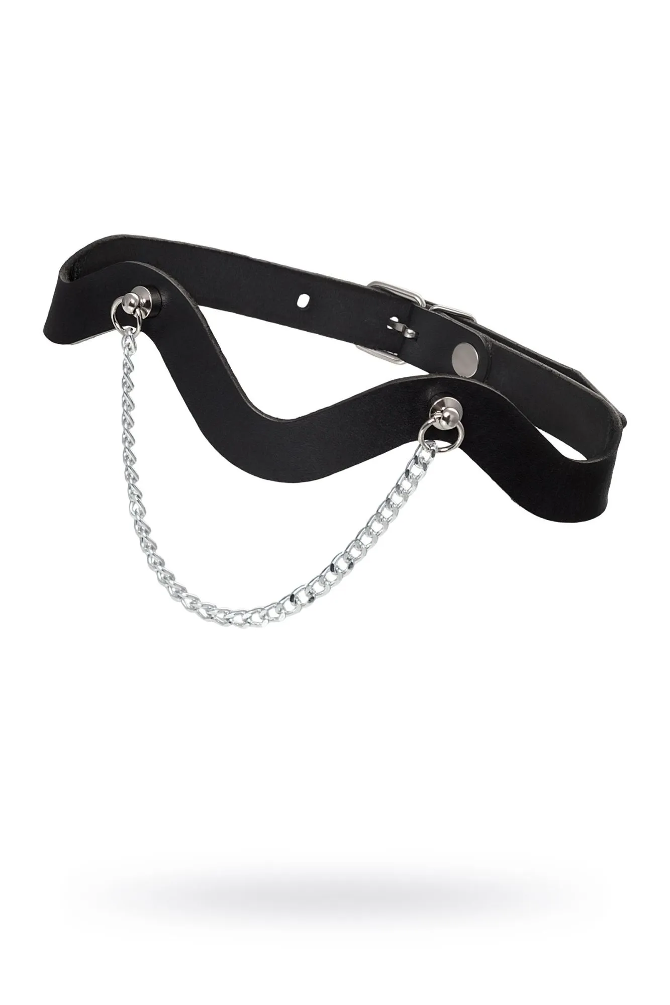 чокер-волна pecado bdsm, с цепочкой, натуральная кожа, черный в 