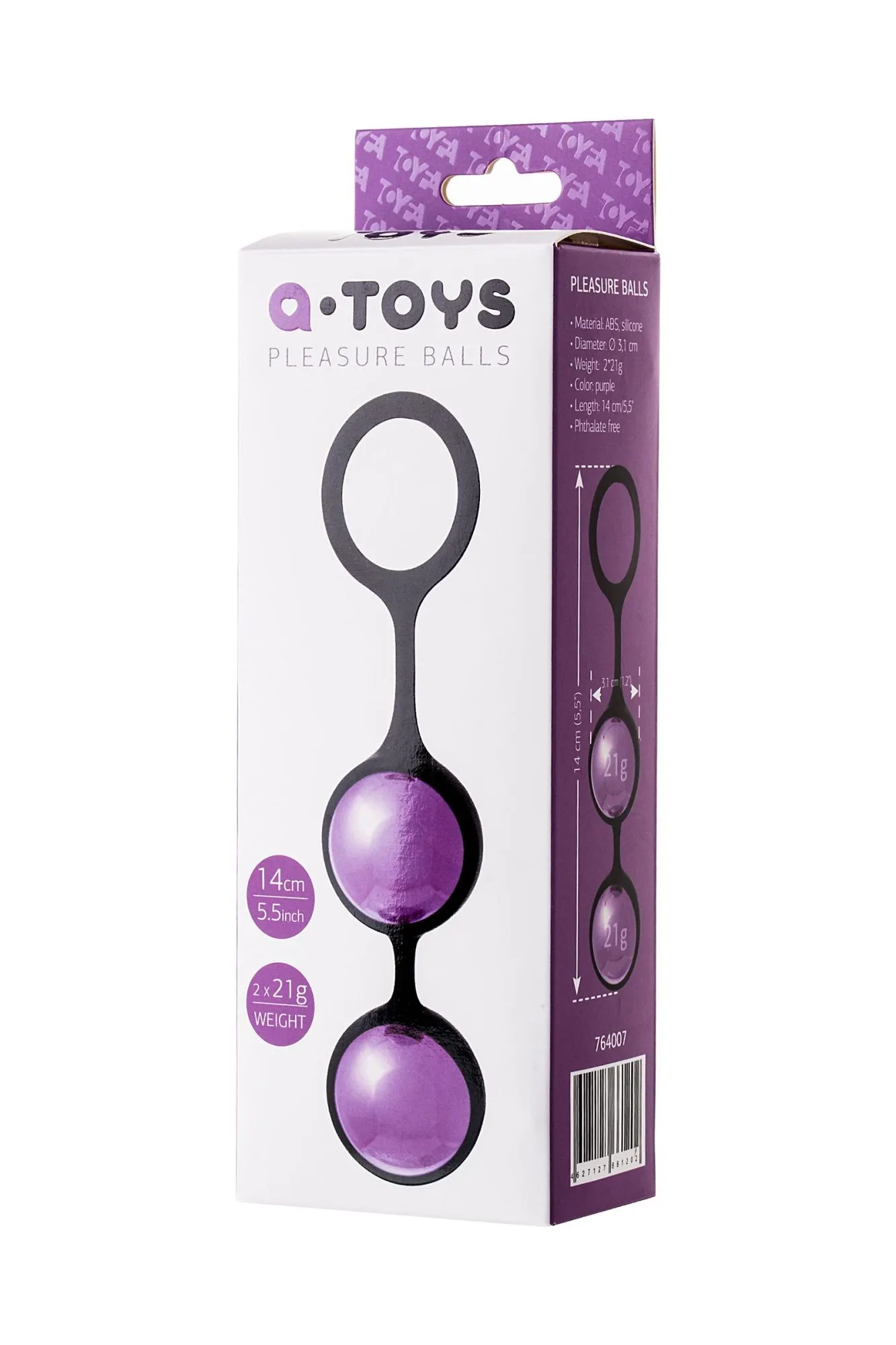 вагинальные шарики toyfa a-toys raspy, abs пластик, фиолетовый, 14 см в 