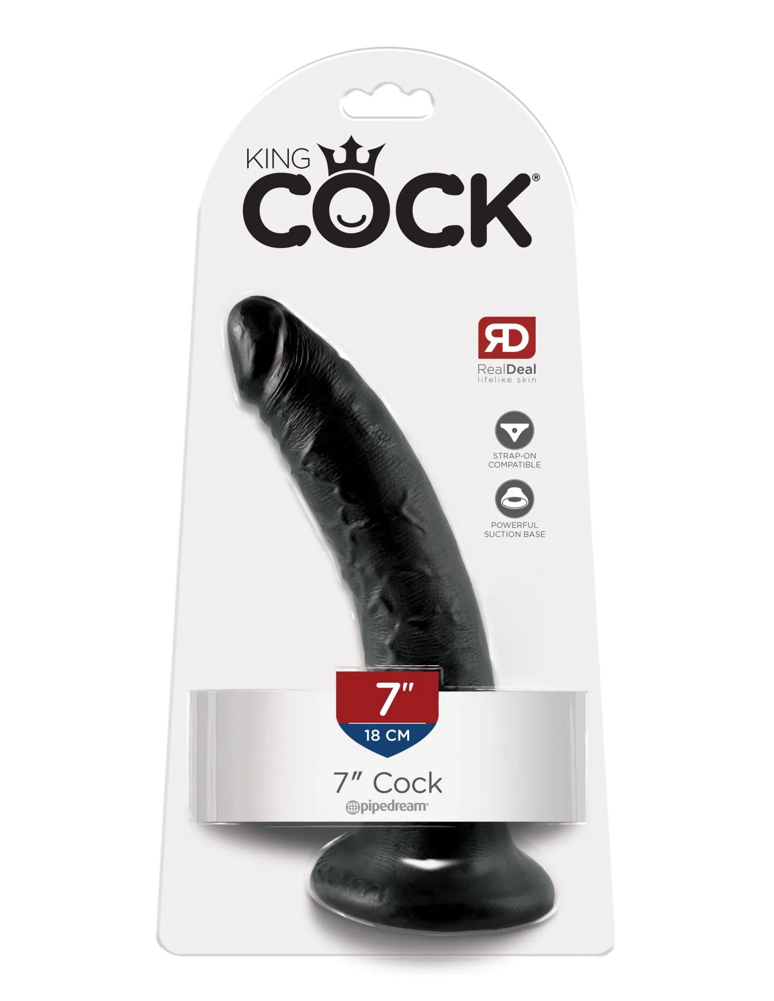 фаллоимитатор king cock 7" cock - черный pipedream 550223pd в 