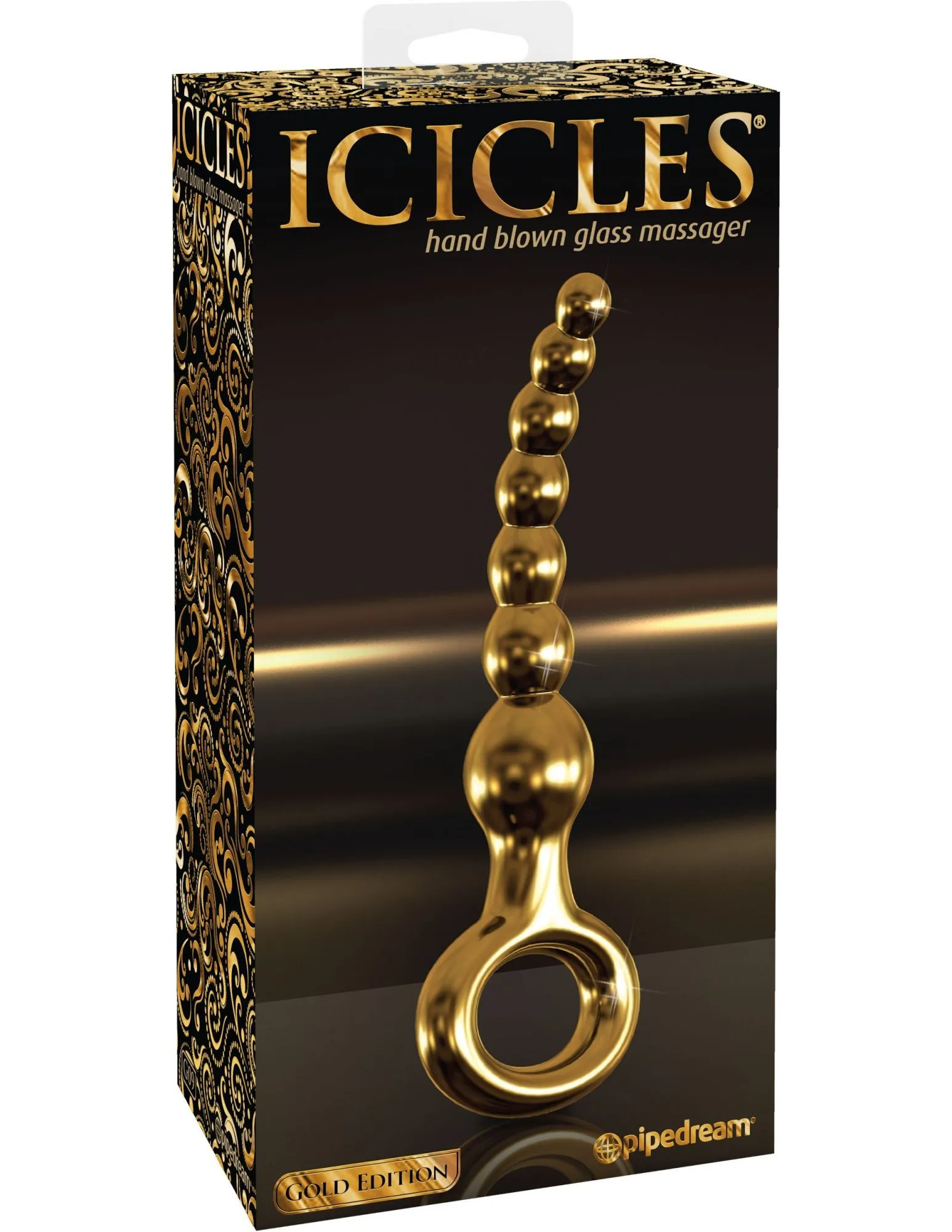 анальный стимулятор pipedream icicles gold edition g09, стеклянный в 