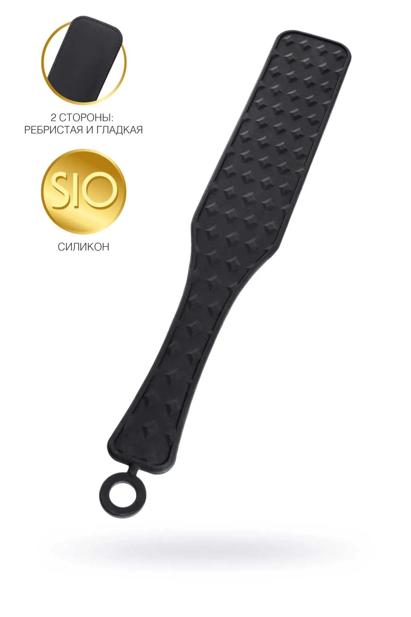 шлепалка toyfa theatre, силикон, чёрная, 37,5 см в 