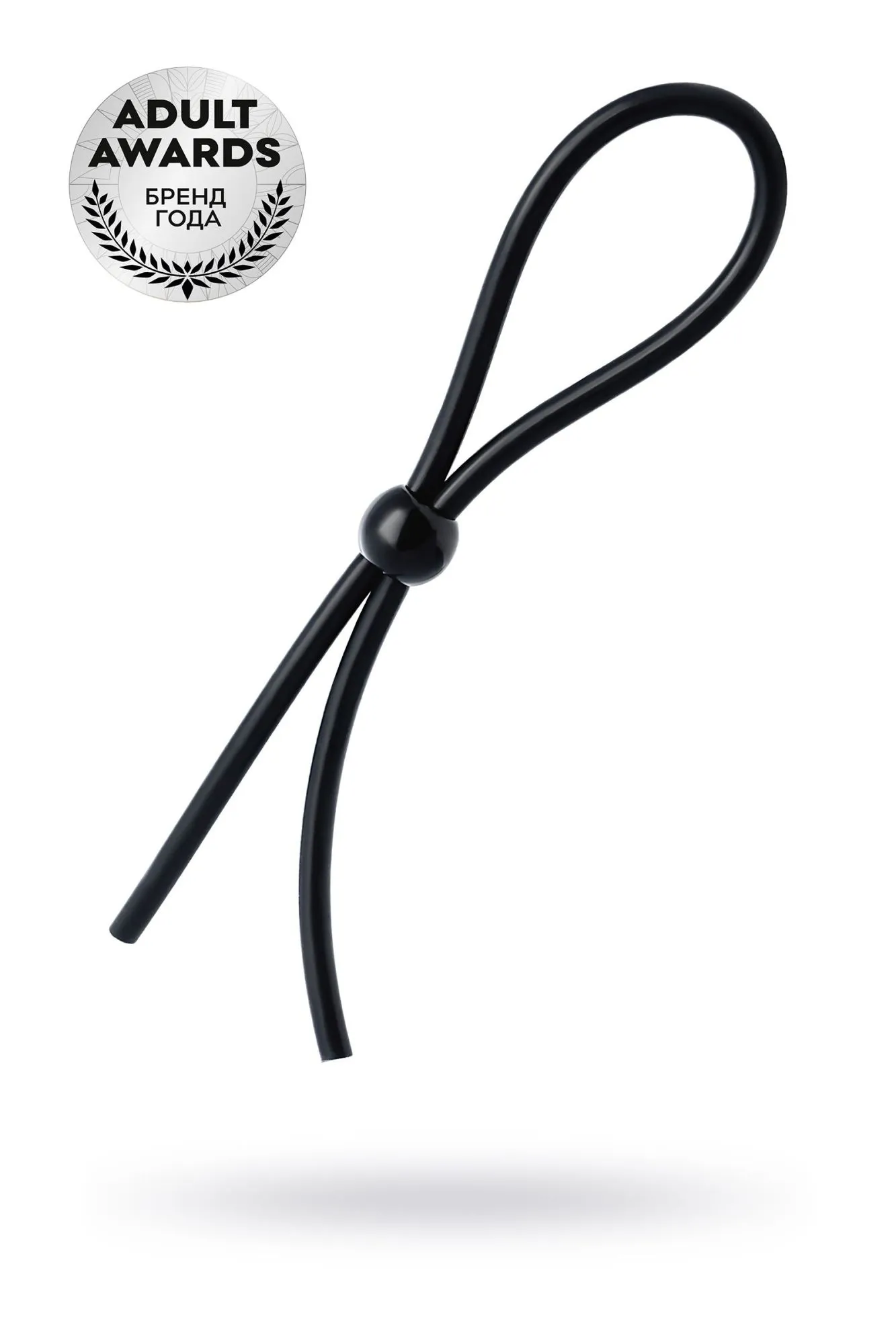 лассо на пенис a-toys by toyfa с одной бусиной, силикон, черное в 