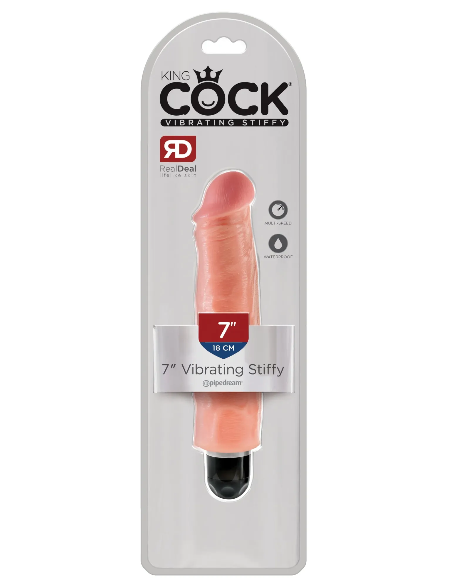 вибратор king cock 7" vibrating stiffy - flesh pipedream 552221pd в 