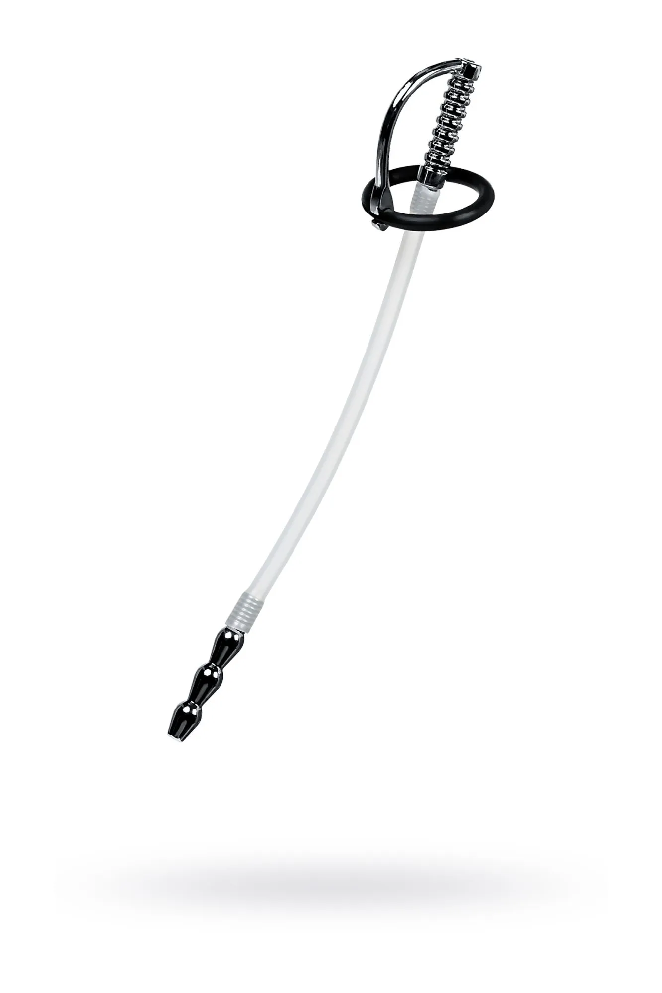 уретральный катетер metal by toyfa, со сменными фиксирующими кольцами, силикон, серебряный в 