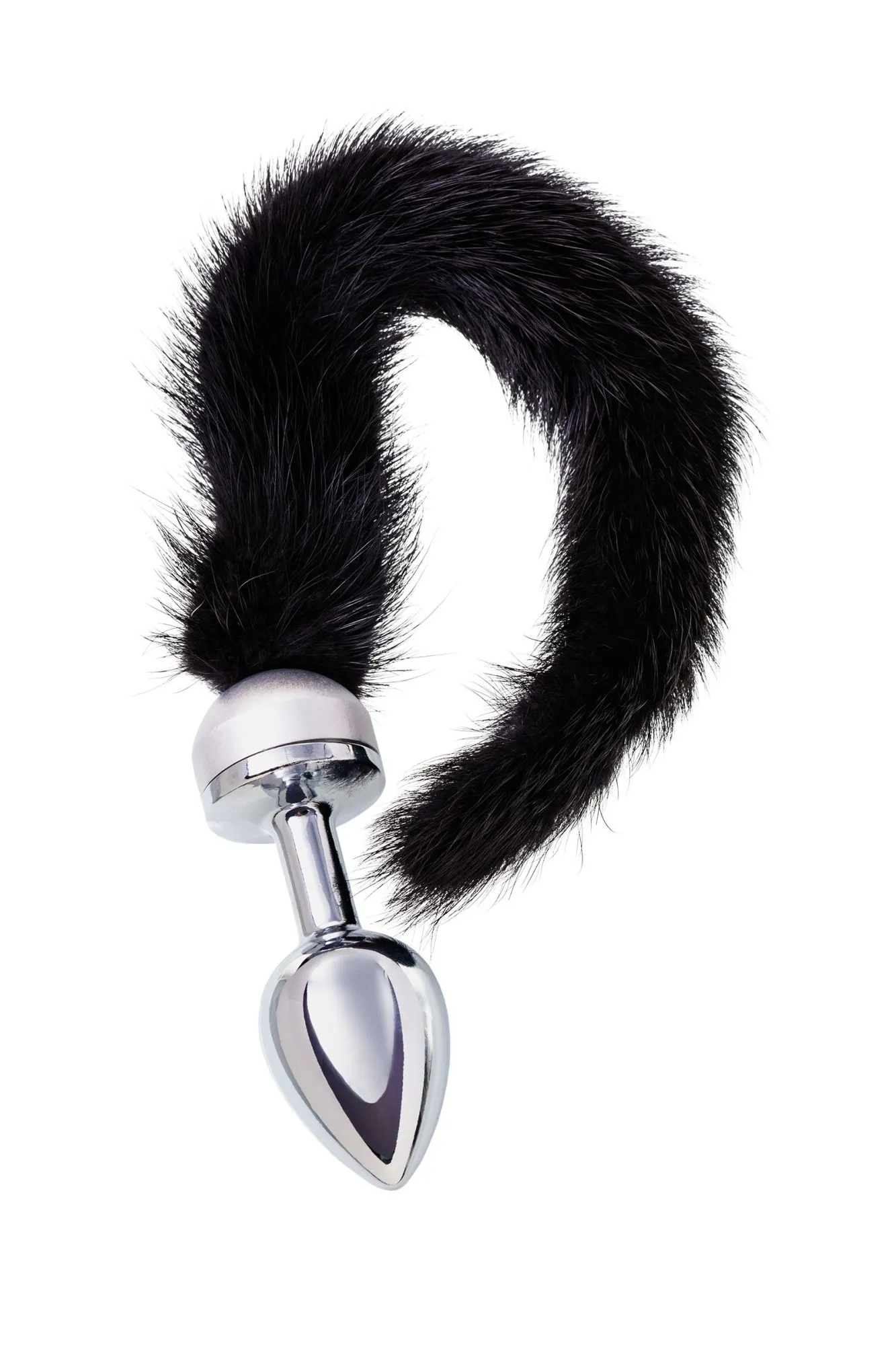 анальная втулка metal by toyfa, металл, серебряная, с черным хвостом, 32 см, ø 2,9 см, 175 г в 