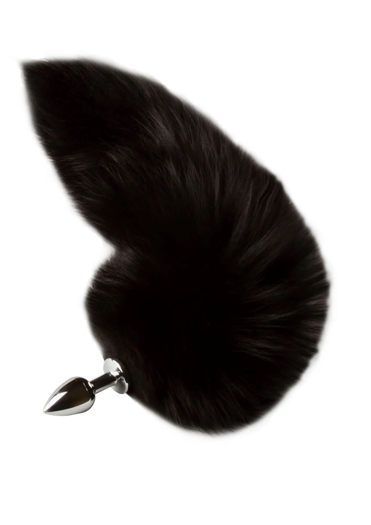 пробка анальная со съемным черным хвостом в 