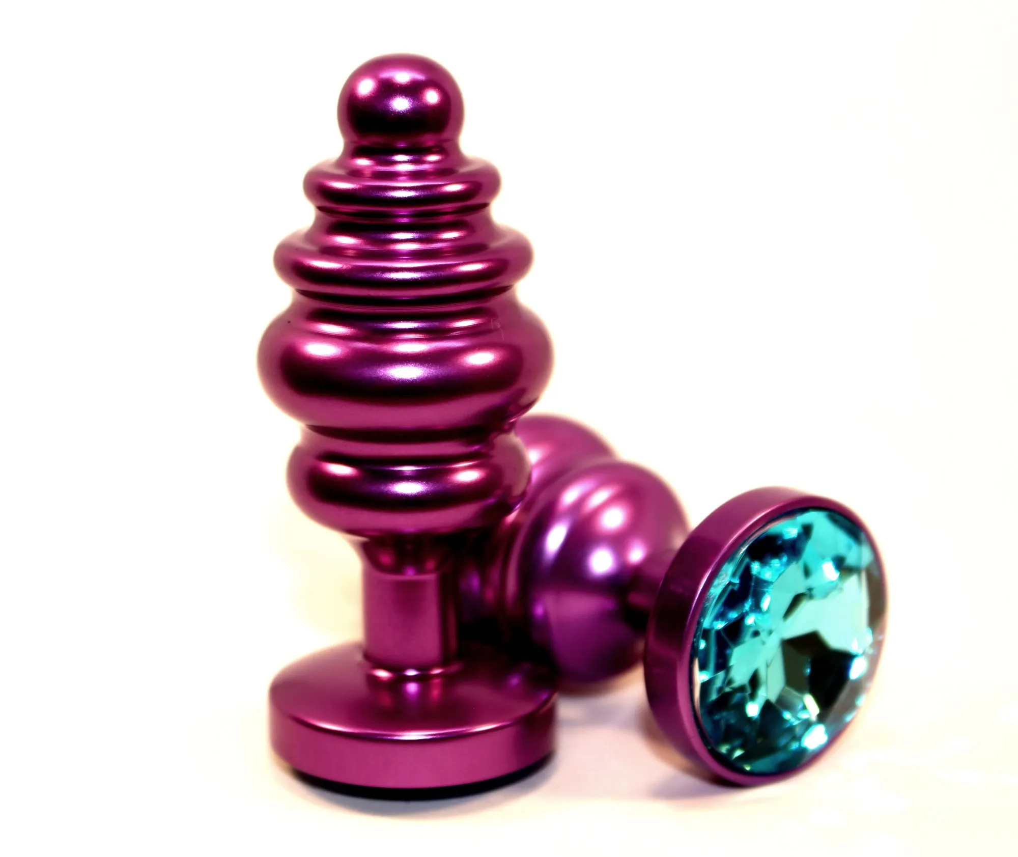 пробка металл 7,3х2,9см фигурная фиолетовая голубой страз 47429-1mm в 