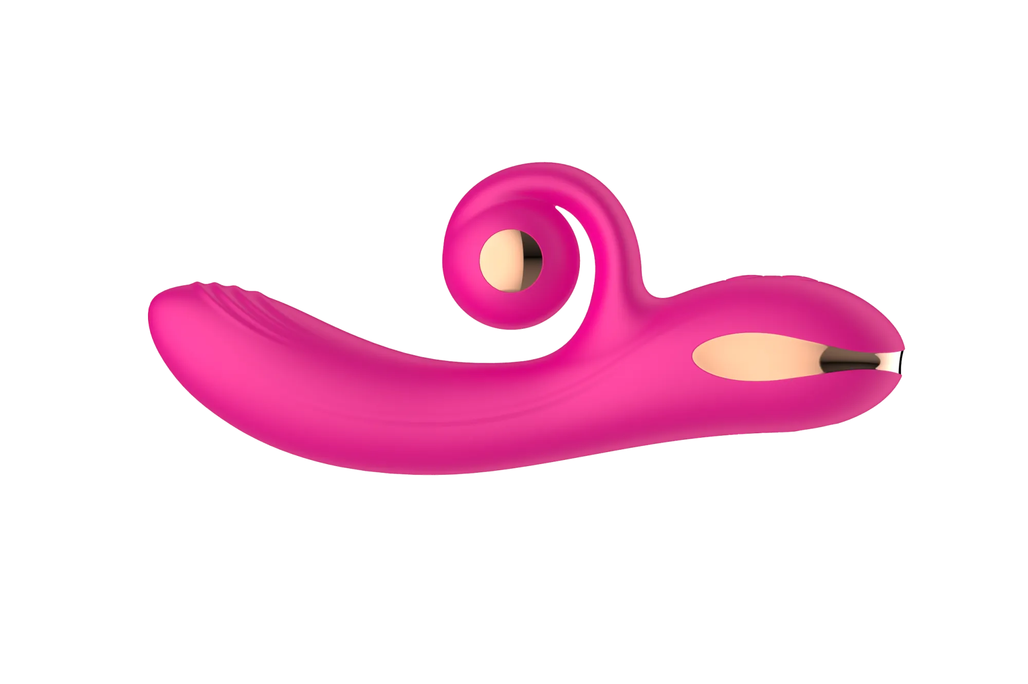 силиконовый вибратор-кролик с функцией вращения sw3052-hot-pink в 