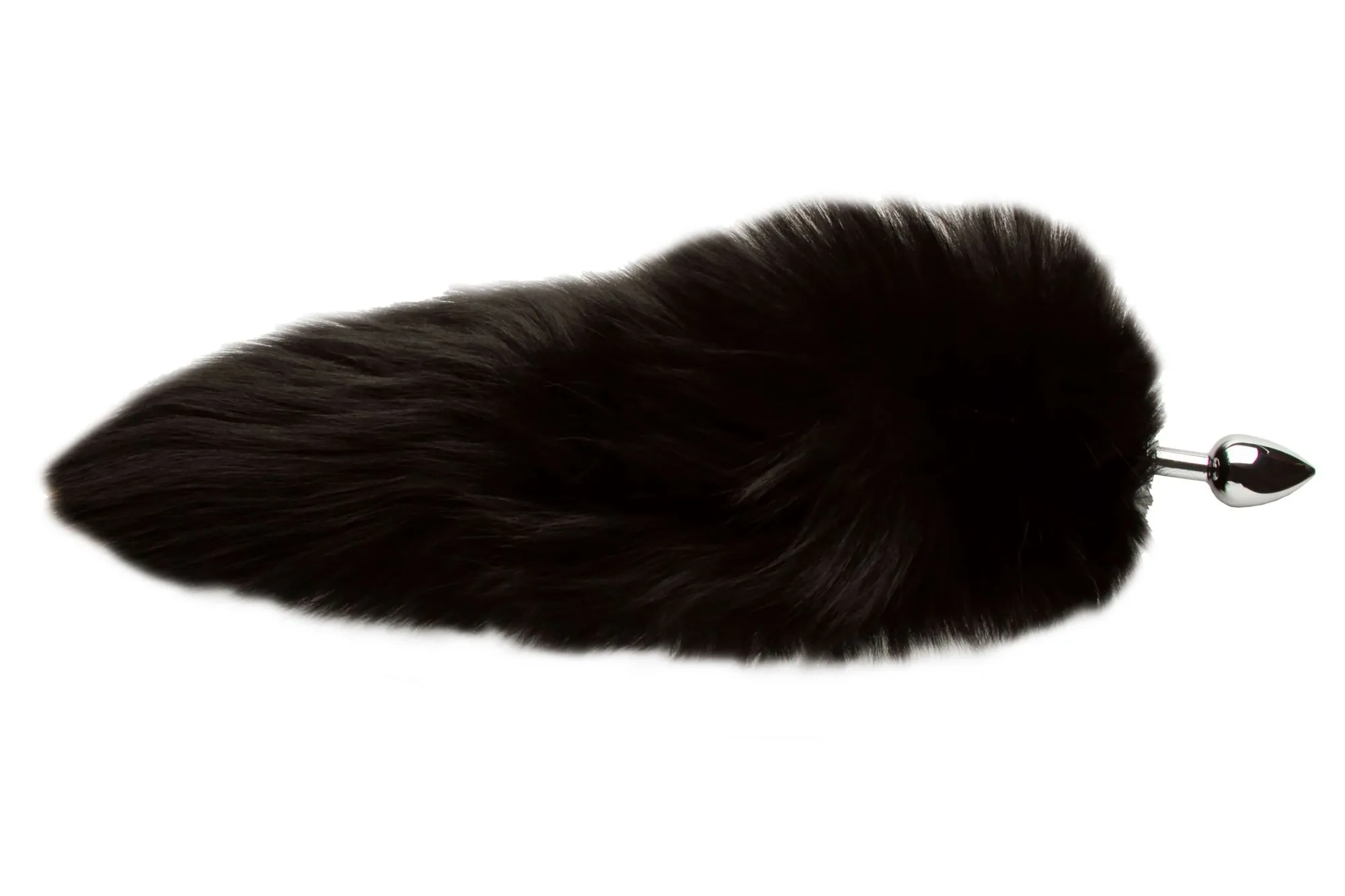 пробка анальная со съемным черным хвостом в 