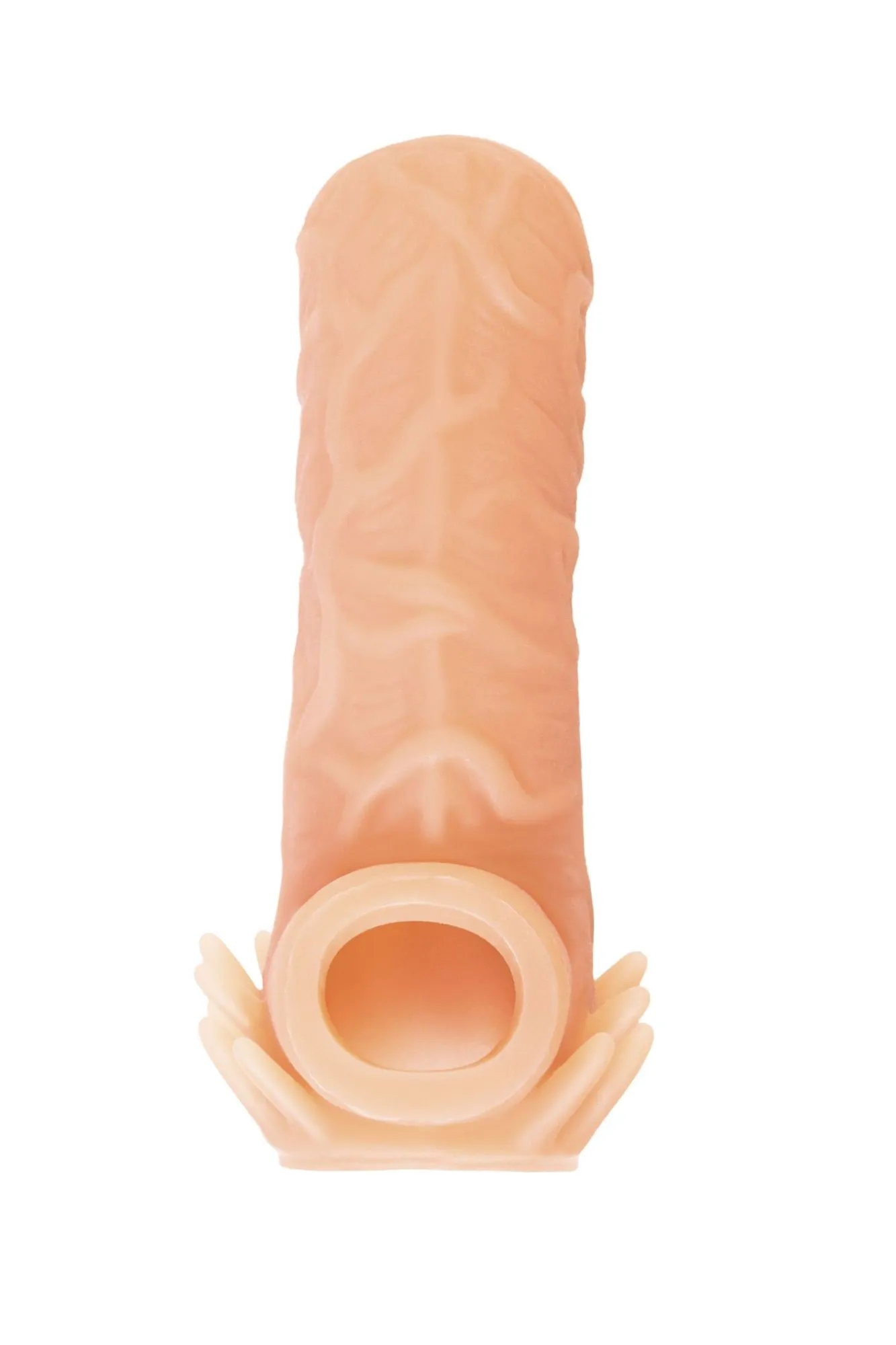 насадка kokos реалистичная с дополнительной стимуляцией, tpe, телесная, 14 см в 