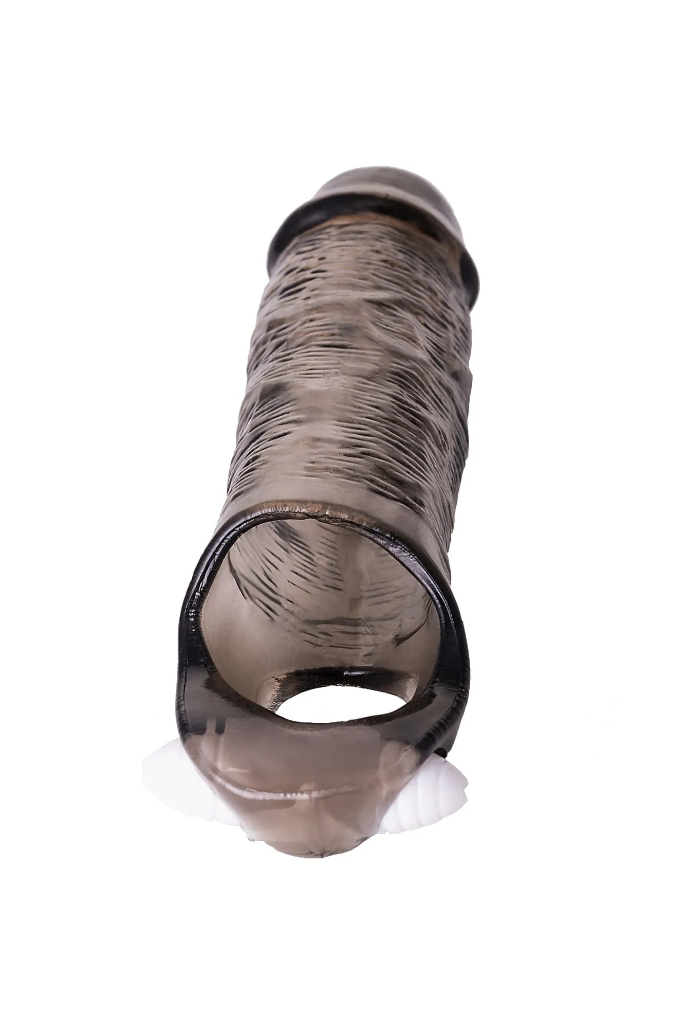 насадка toyfa xlover, для увеличения размера с вибрацией,tpe, черная прозрачная, 15,5 см в 