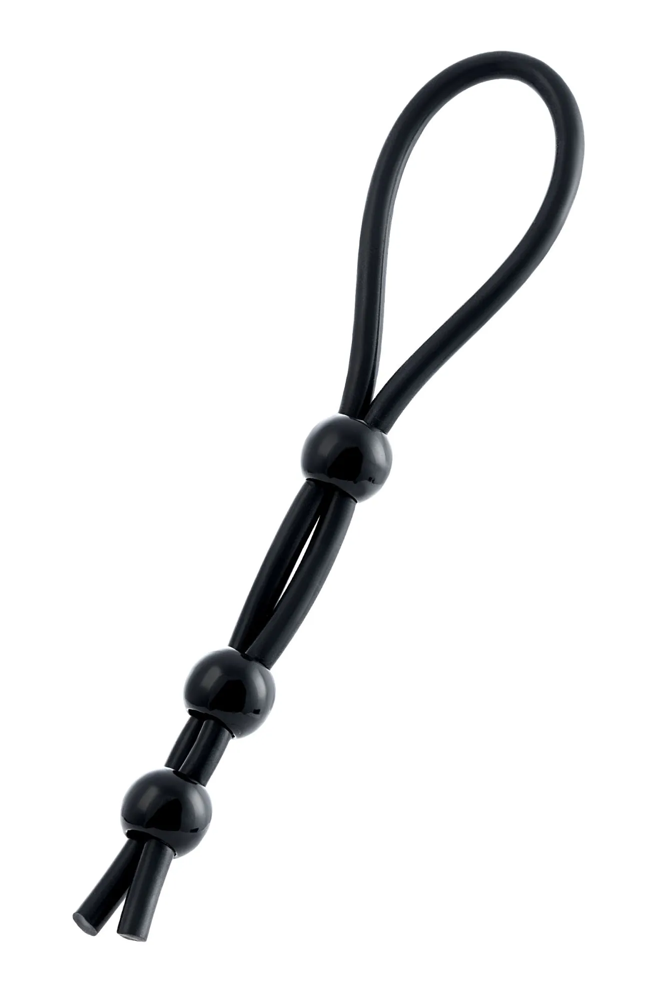 лассо на пенис a-toys by toyfa с тремя бусинами, силикон, черное, 19,5 см в 