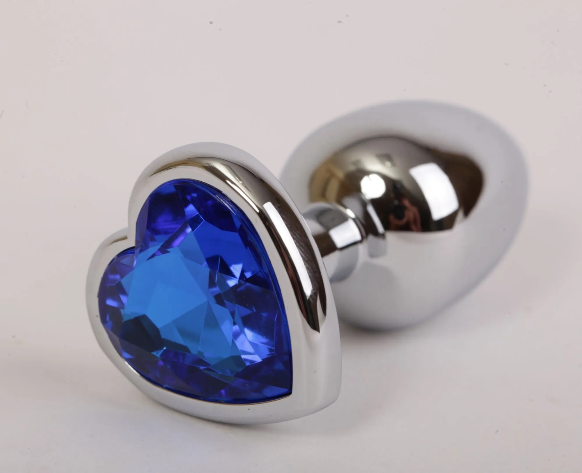 пробка металлическая 7,5х2,8см с сердечком синий страз 47105-mm в 