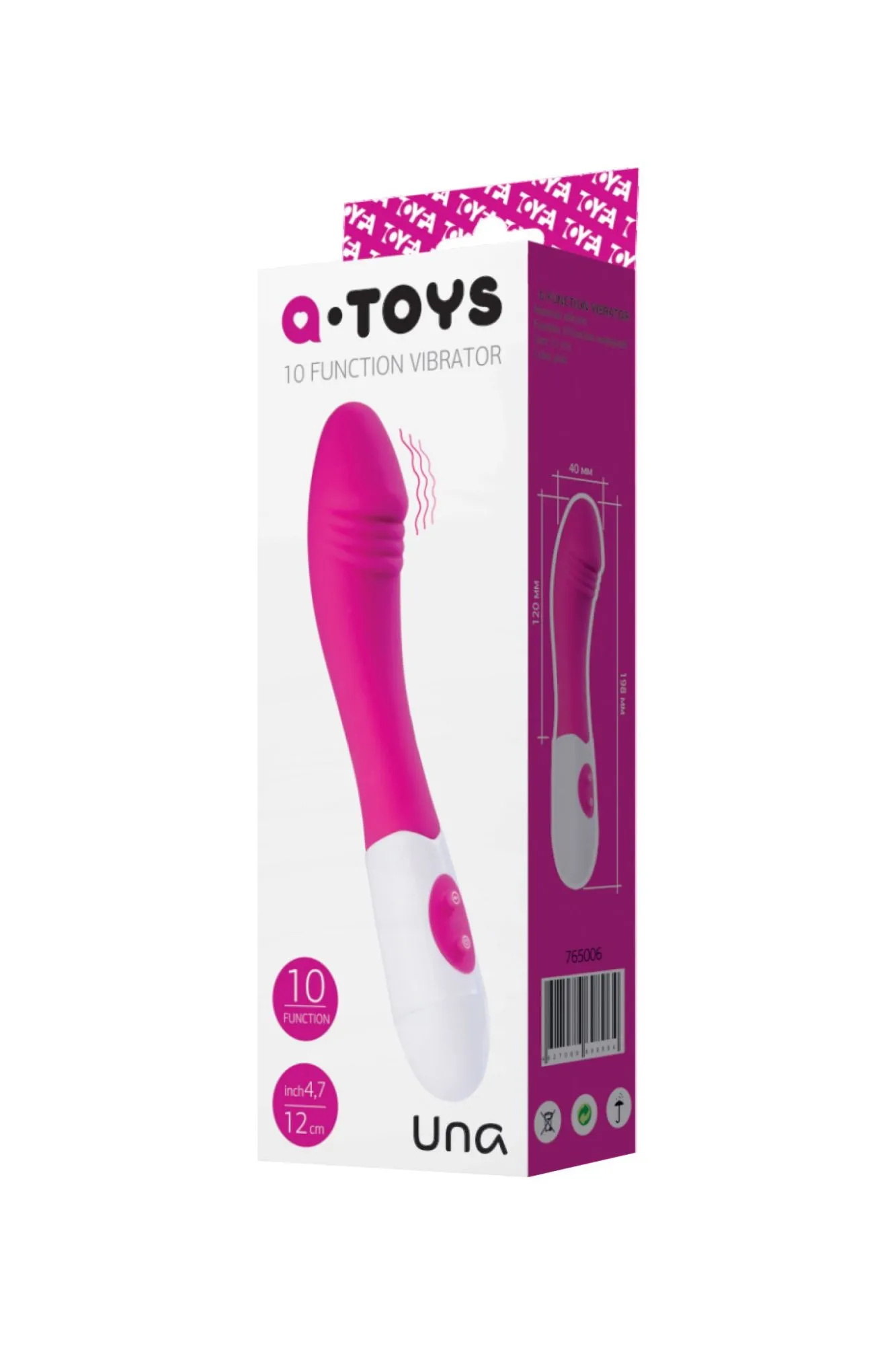 нереалистичный вибратор a-toys by toyfa una, силикон, розовый, 19,8 см в 