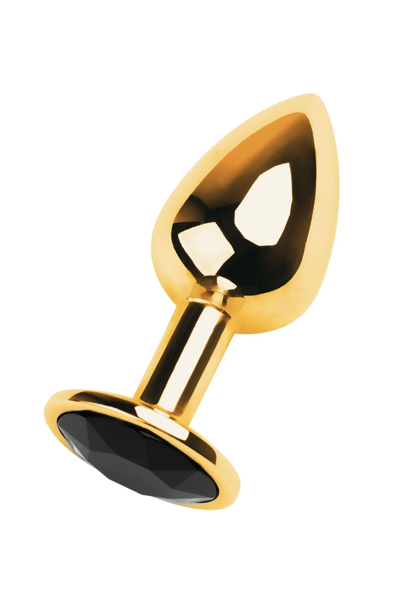 анальная втулка metal by toyfa, металл, золотая, с чёрным кристаллом, 7 см, ø 2,8 см, 50 г в 
