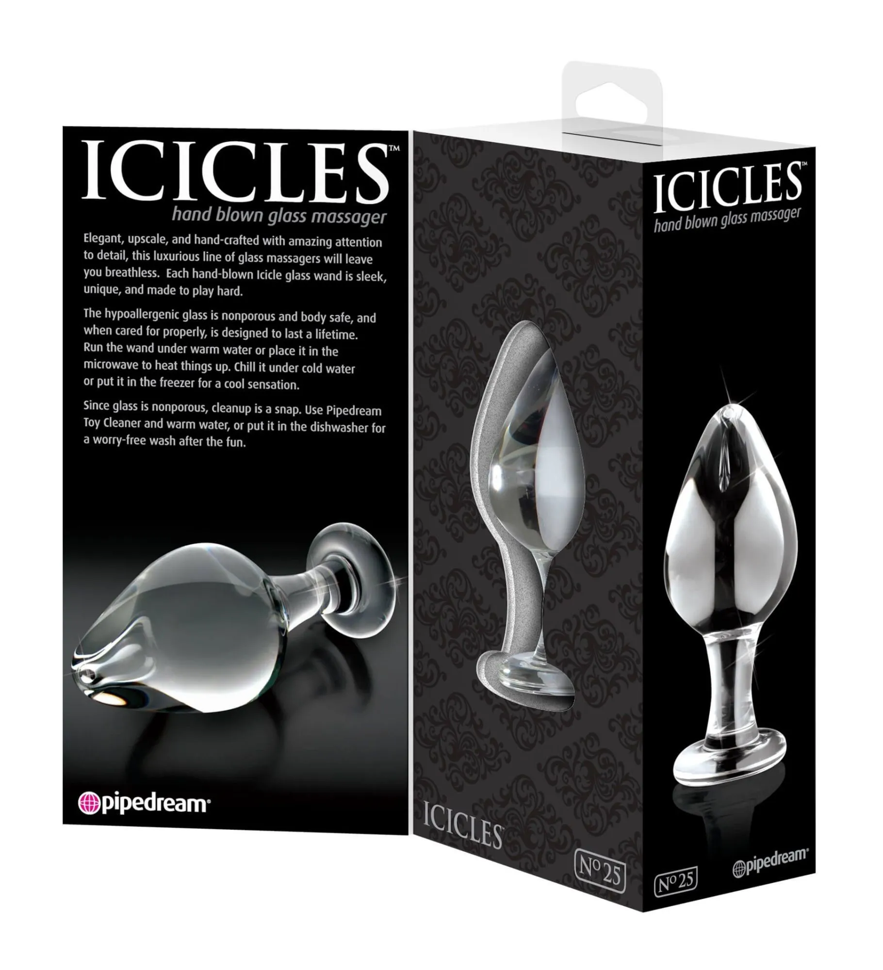 анальная пробка pipedream icicles № 25, стеклянная в 