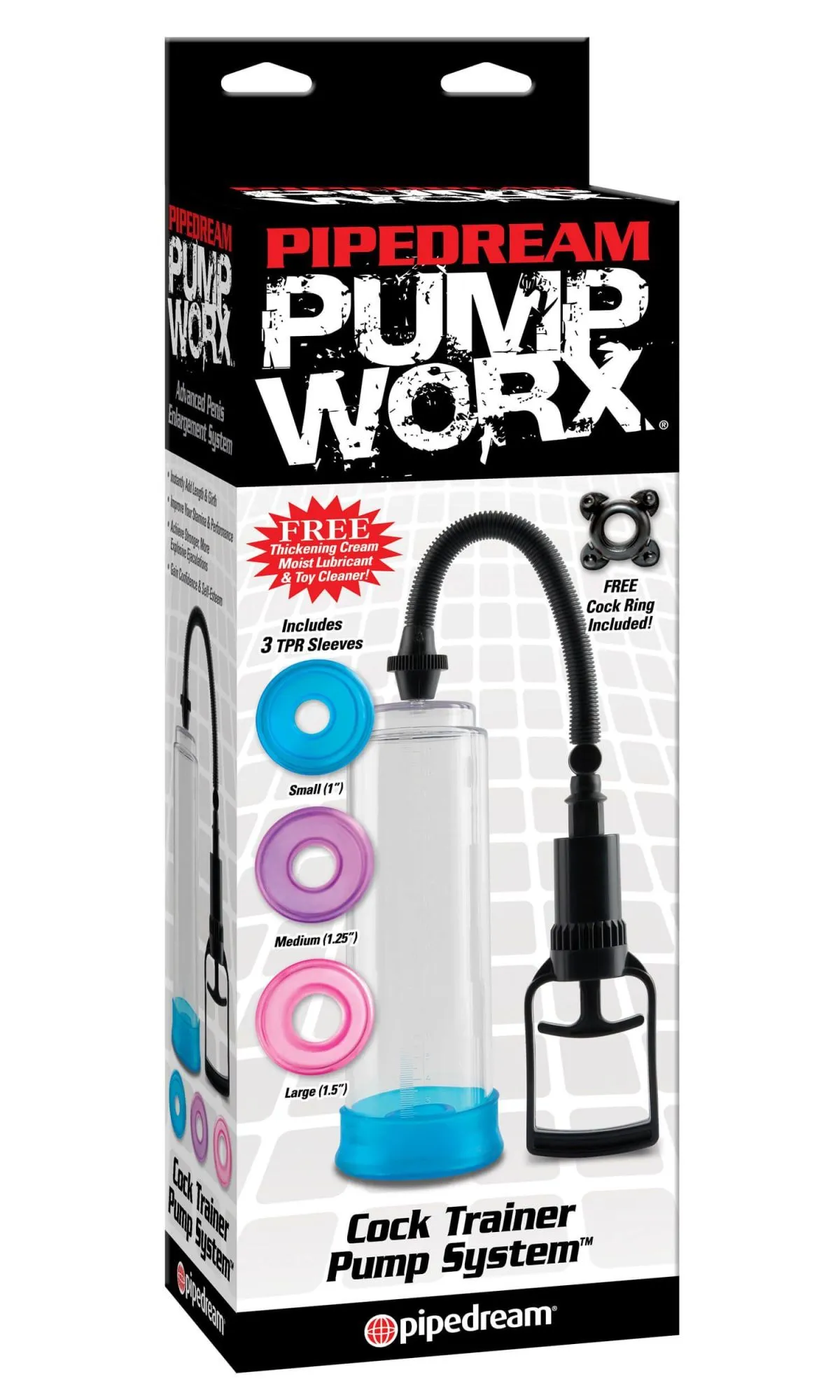 помпа мужская pipedream pump worx, прозрачная в 