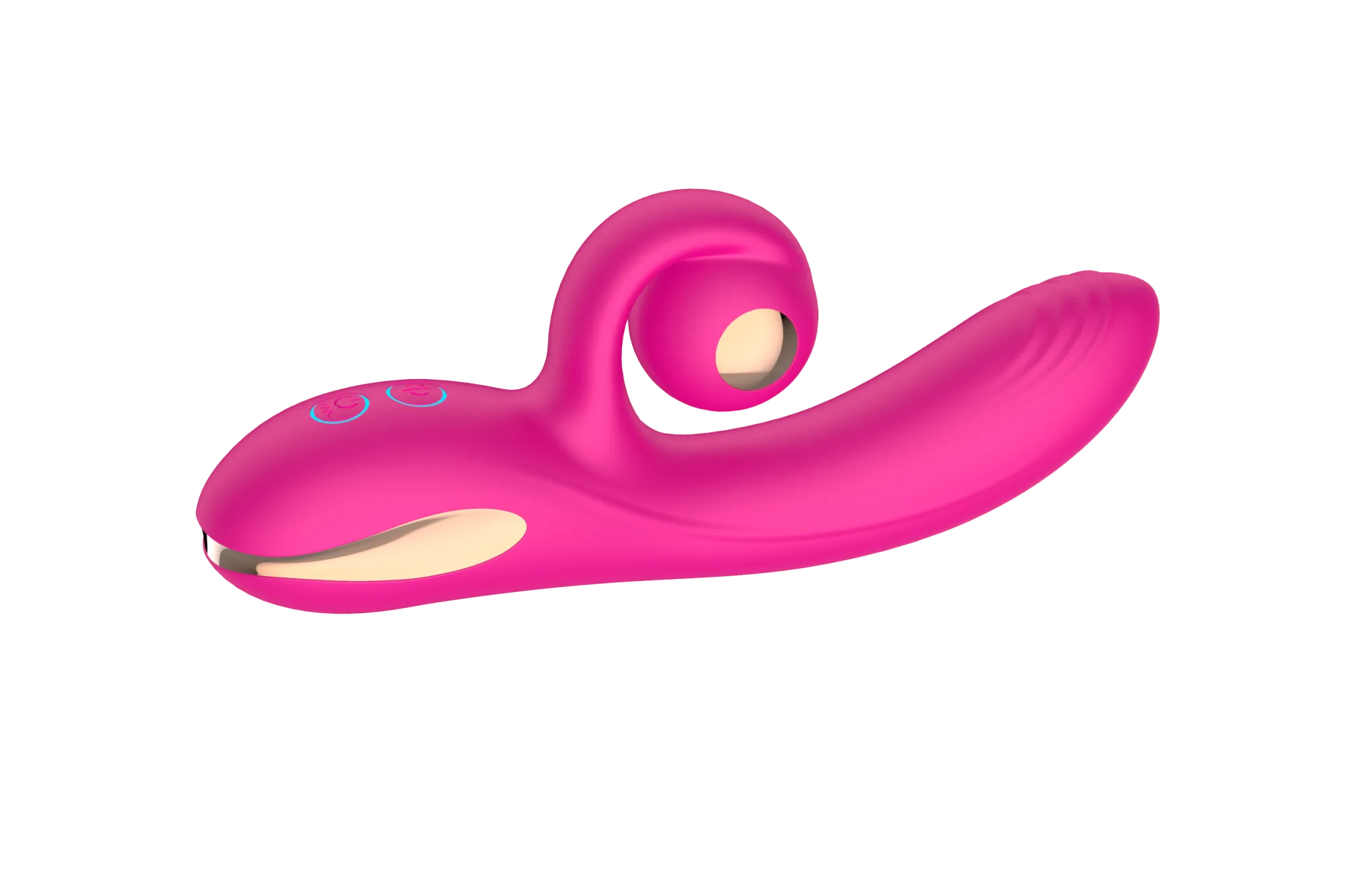 силиконовый вибратор-кролик с функцией вращения sw3052-hot-pink в 