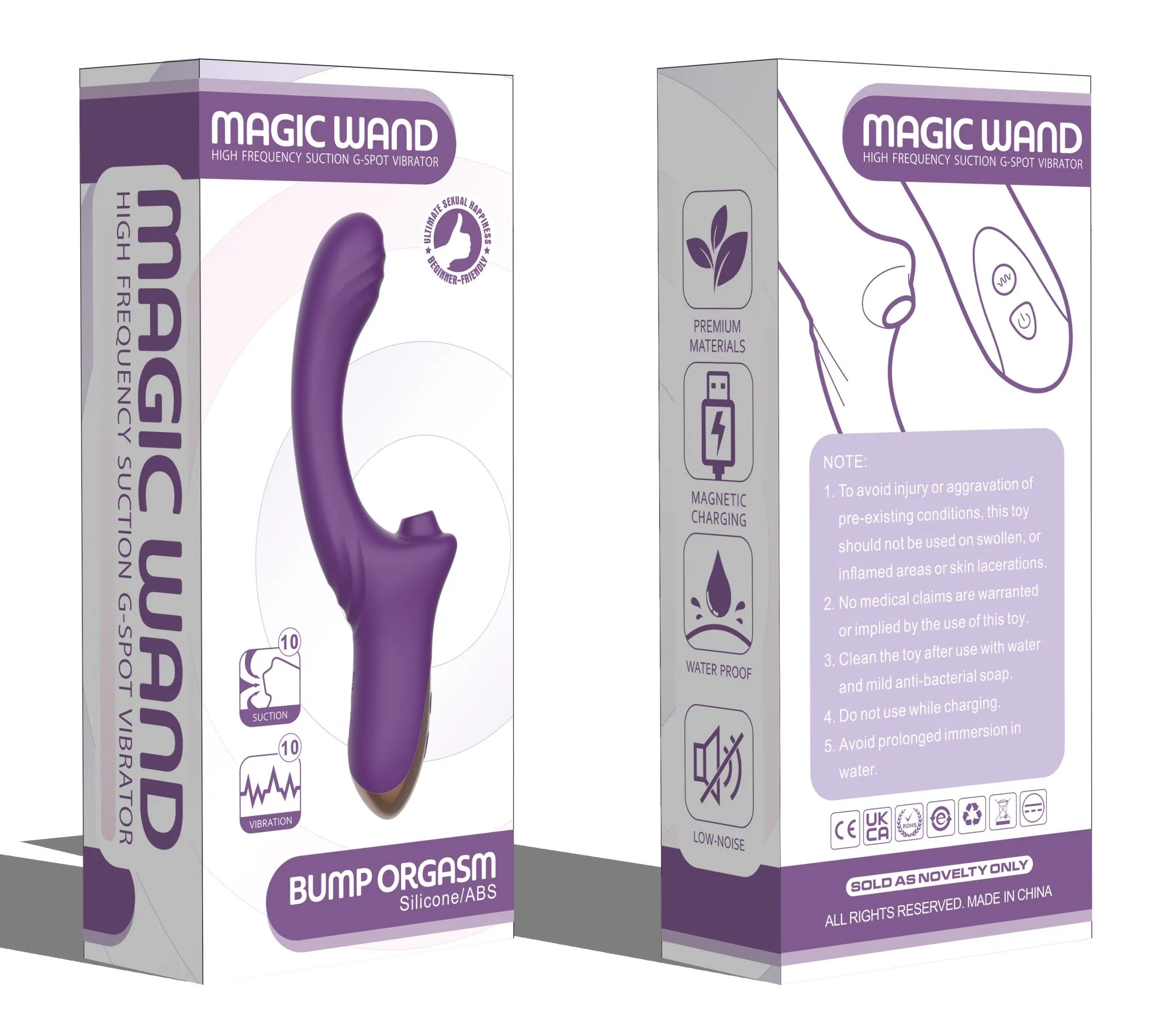 вагинально-клиторальный вибратор secwell sw3044-purple в 