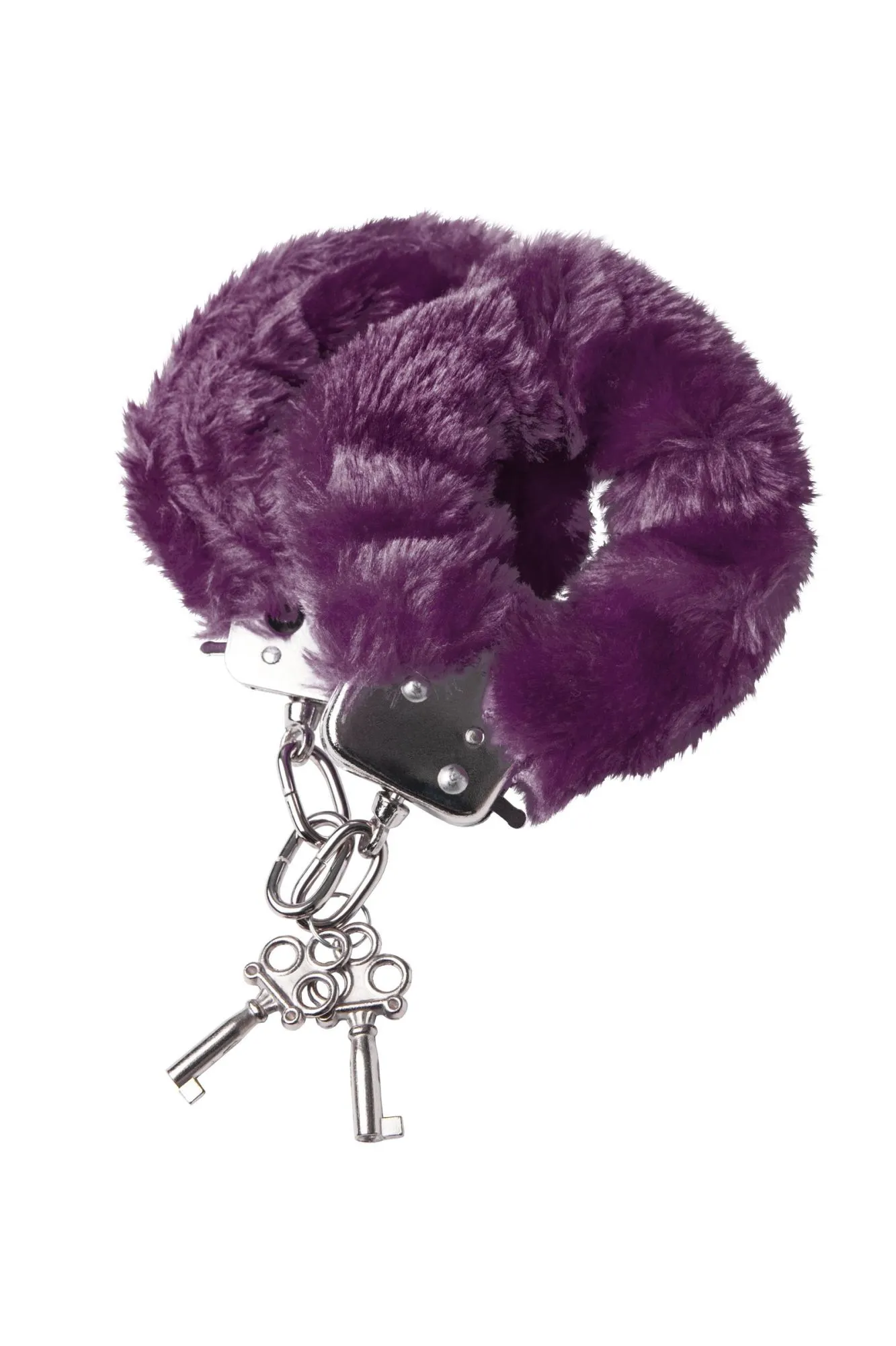 наручники toyfa theatre, меховые, фиолетовые, 28 см в 