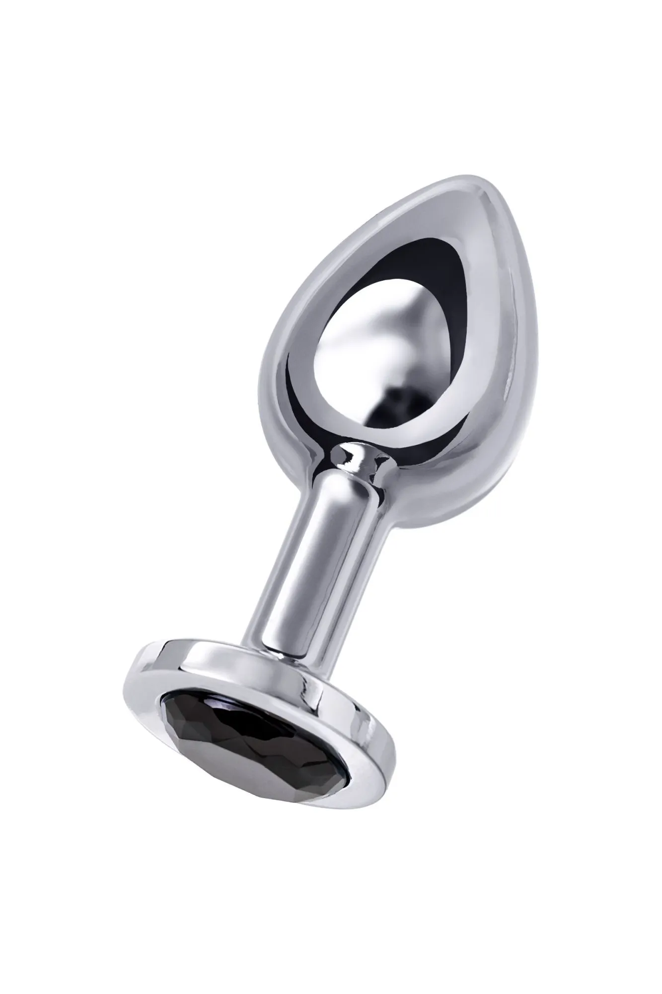 анальная втулка metal by toyfa, металл, серебряная, с черным кристаллом, 10 см, ø 4 см, 360 г в 