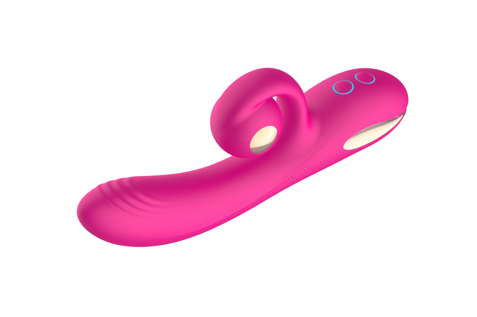 силиконовый вибратор-кролик с функцией вращения sw3052-hot-pink в 