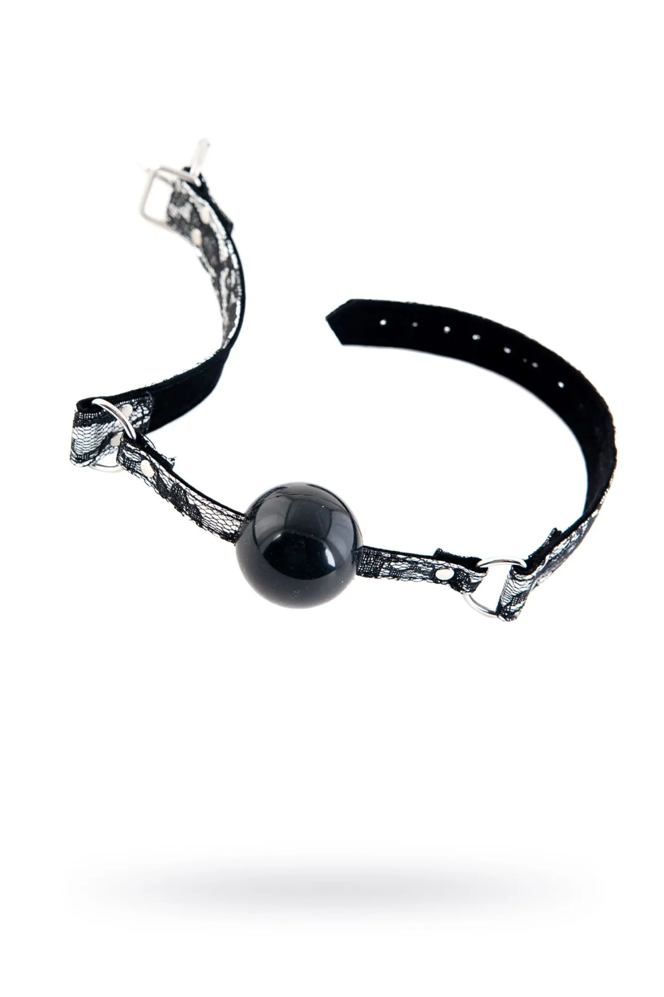 кляп силиконовый toyfa marcus на кружевном ремешке, серебряный, 60 см в 