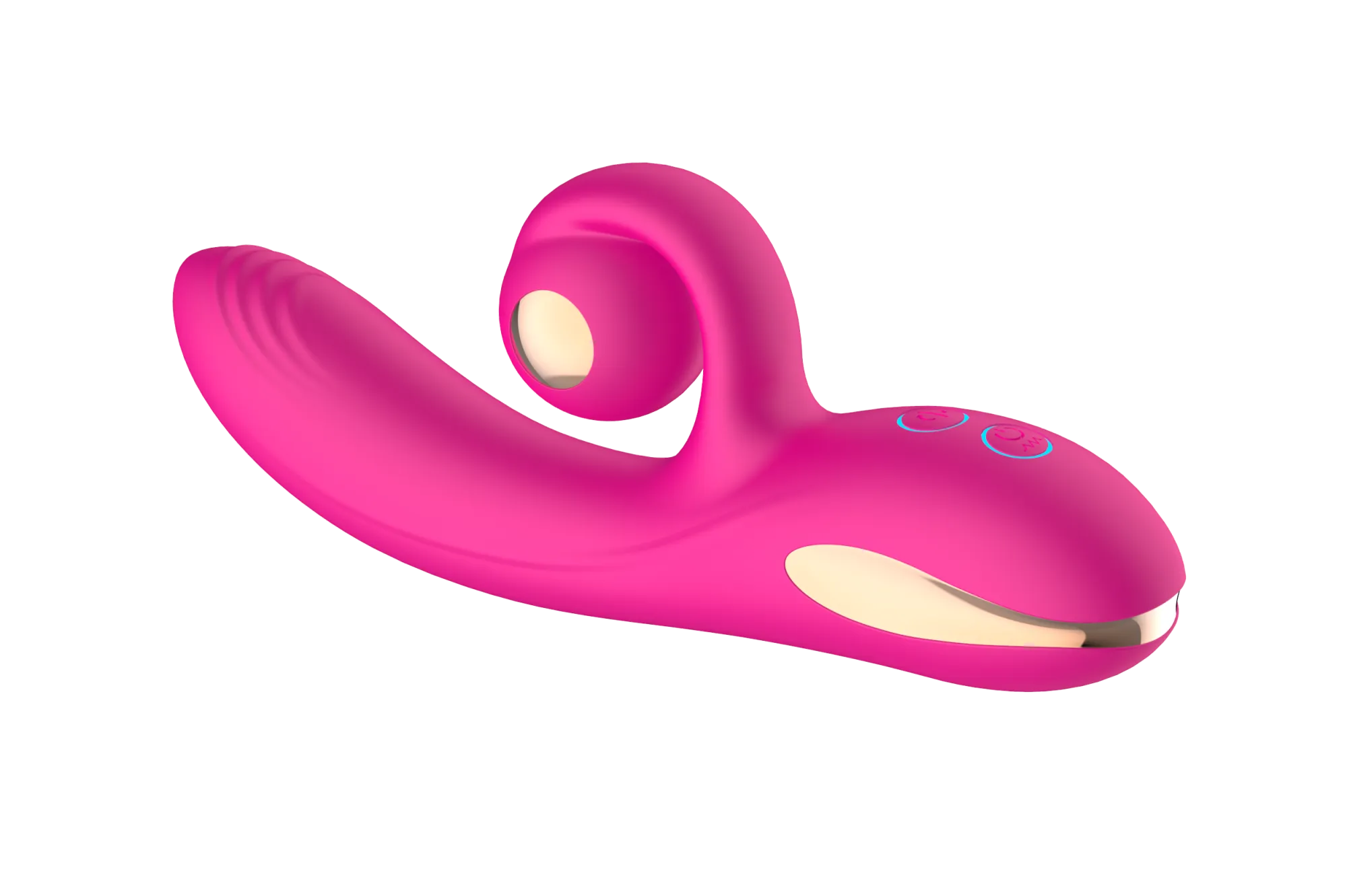 силиконовый вибратор-кролик с функцией вращения sw3052-hot-pink в 