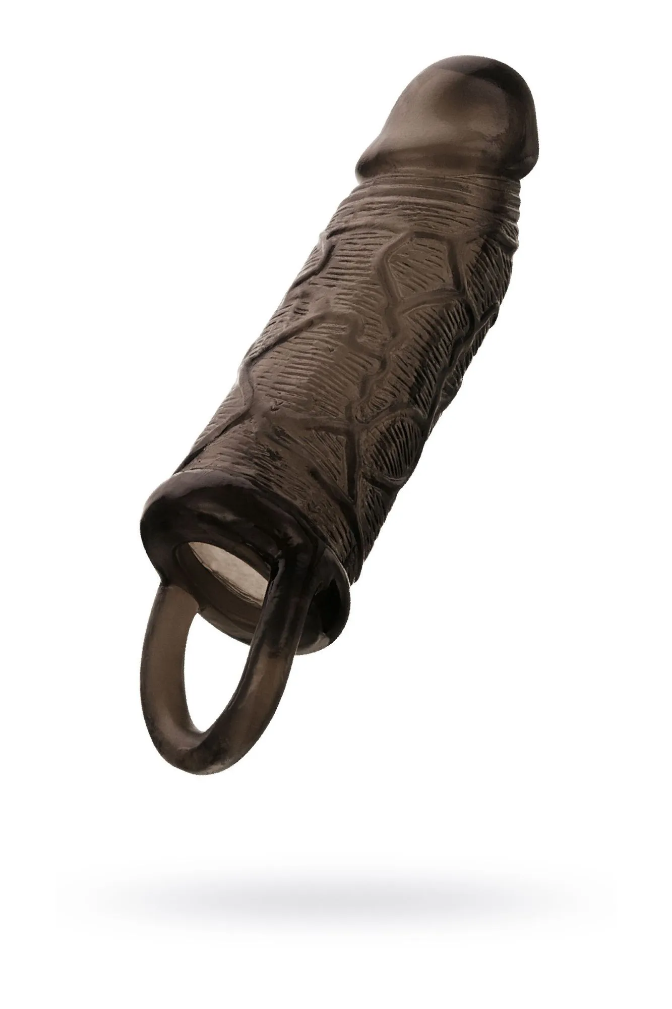 насадка toyfa xlover, для увеличения размера с кольцом, tpe, чёрная, 14,5 см в 