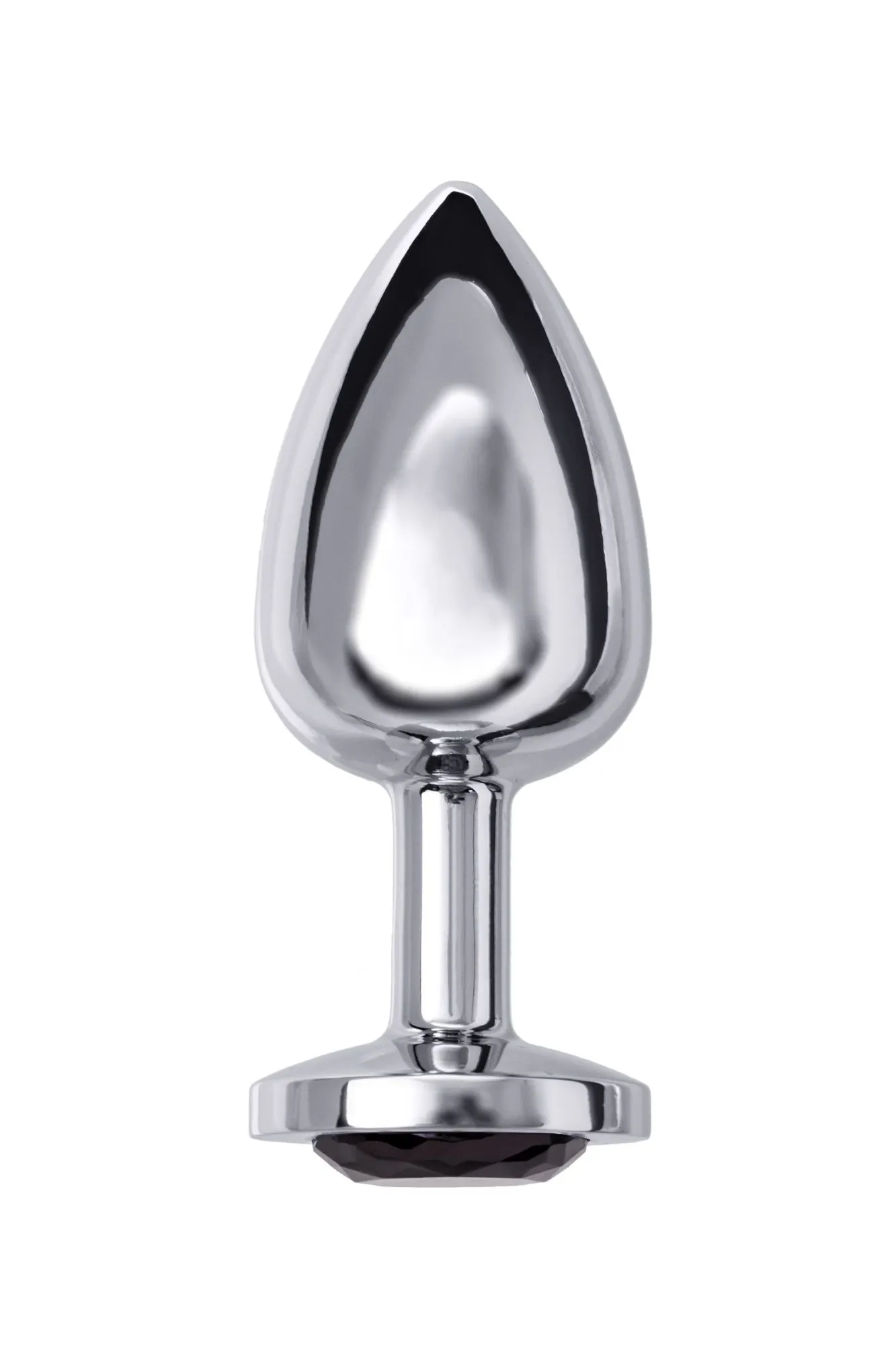 анальная втулка metal by toyfa, металл, серебряная, с черным кристаллом, 10 см, ø 4 см, 360 г в 