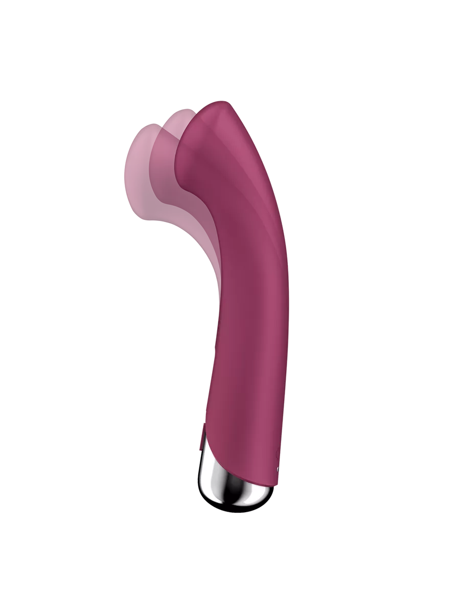 вибратор для точки g  с ротацией satisfyer spinning g-spot 1, силикон, бордовый, 16,8 см в 