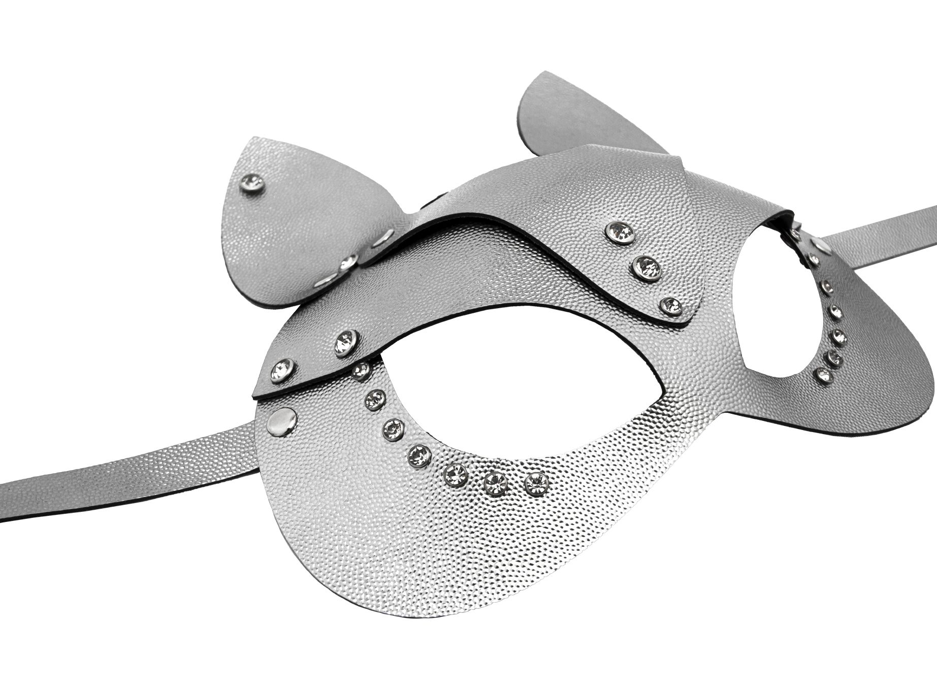 маска кошки со стразами pinkrabbit, серебро в 