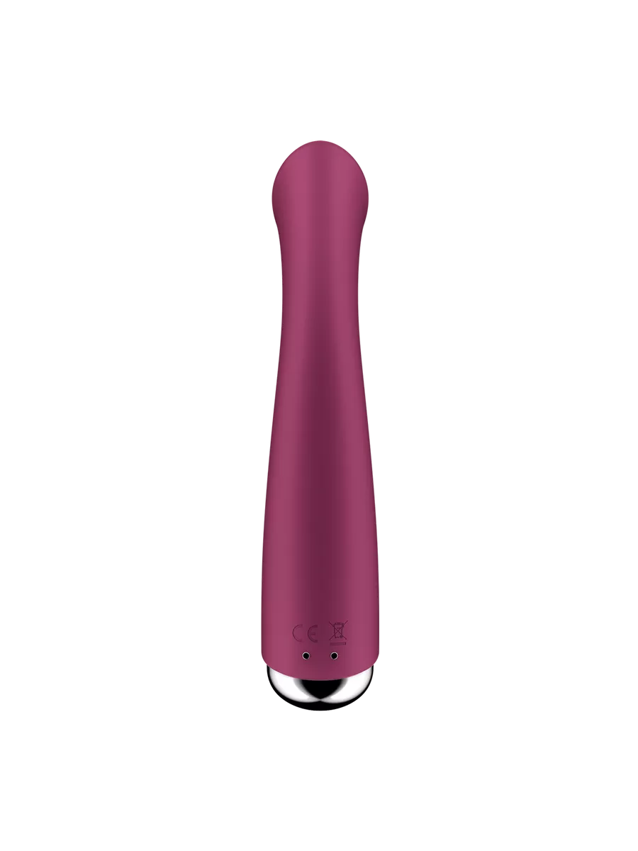 вибратор для точки g  с ротацией satisfyer spinning g-spot 1, силикон, бордовый, 16,8 см в 