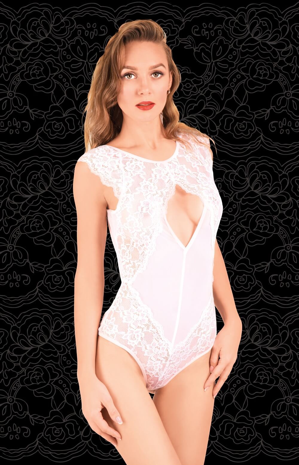 Эротическое боди flirton 2661, белое в 