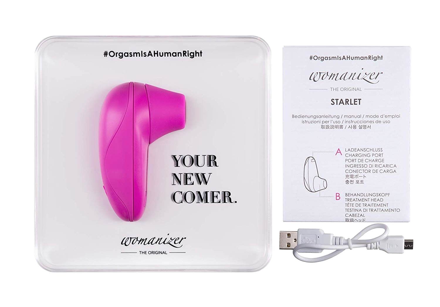клиторальный стимулятор womanizer starlet fuchsia, розовый в 