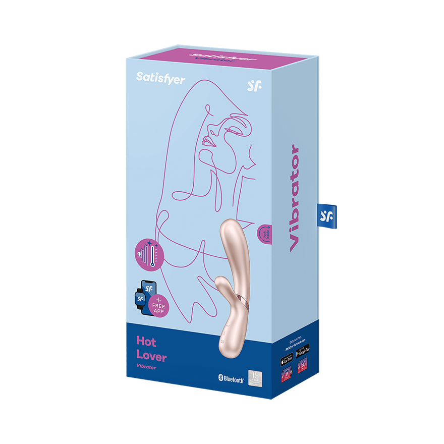 вибромассажер с подогревом и приложением satisfyer hot lover, бежевый в 