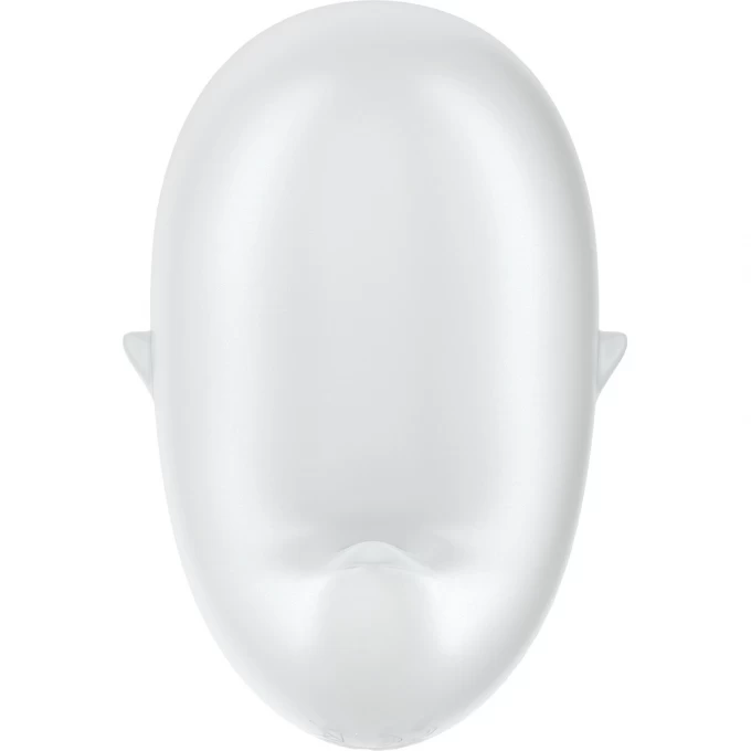 вакуум-волновой стимулятор клитора с вибрацией satisfyer cutie ghost, силикон, белый, 9,1 см в 