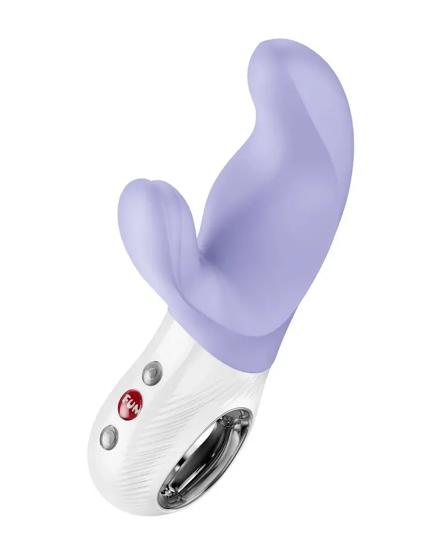 вибратор с клиторальным стимулятором fun factory miss bi, силикон, сиреневый, 17 см в 