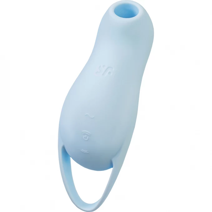 вакуум-волновой стимулятор клитора с вибрацией satisfyer pocket pro 1, силикон, голубой, 13,9 см в 