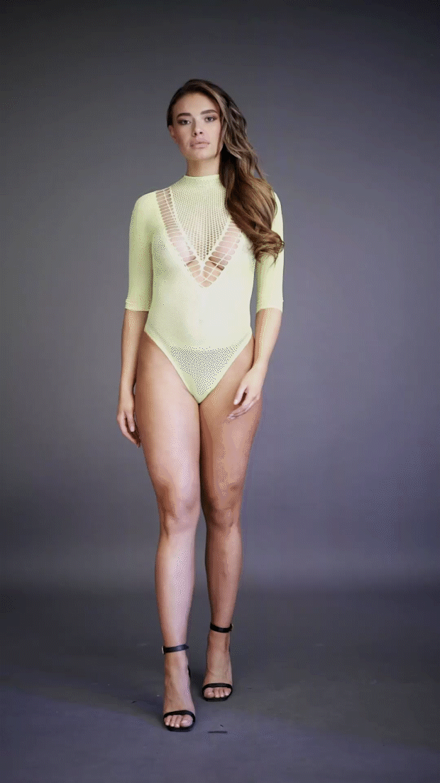 Эротическое боди с рукавами 3/4 - o/s в 