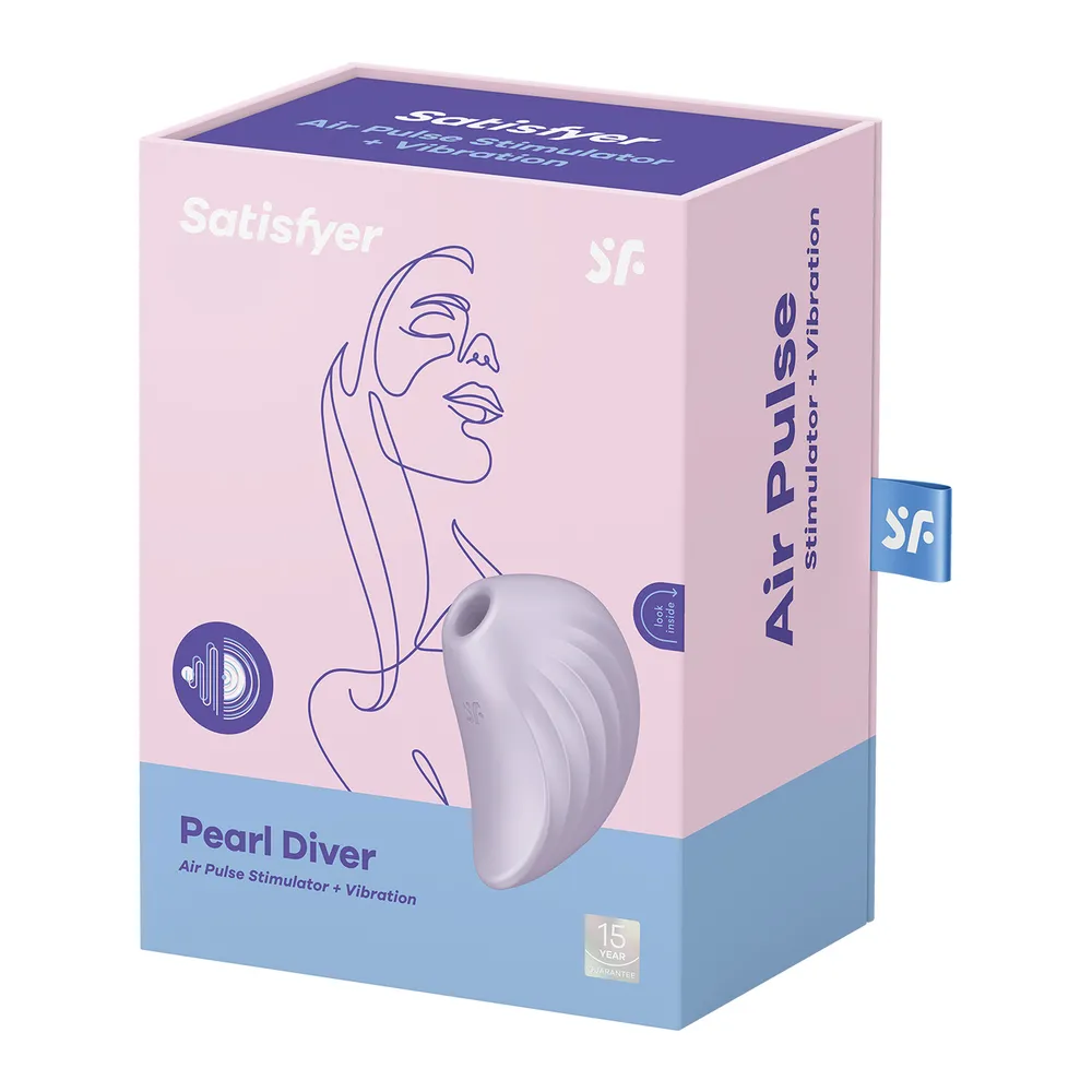 вакуум-волновой бесконтактный стимулятор клитора satisfyer pearl diver, фиолетовый в 