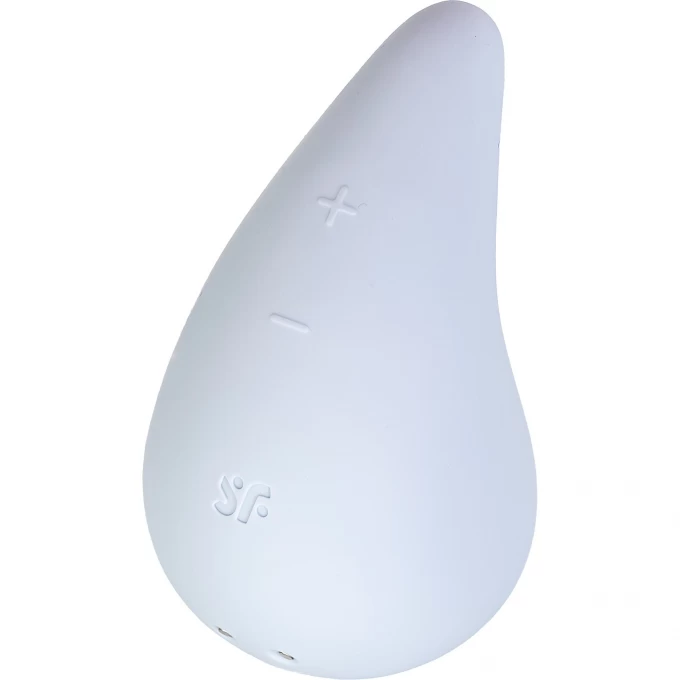 вибромассажер satisfyer dew drop, силикон, голубой, 8,1 см в 
