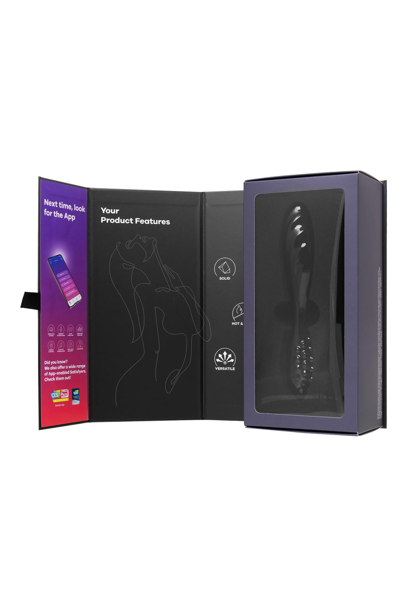 двухсторонний стеклянный стимулятор satisfyer dazzling crystal 11, чёрный в 