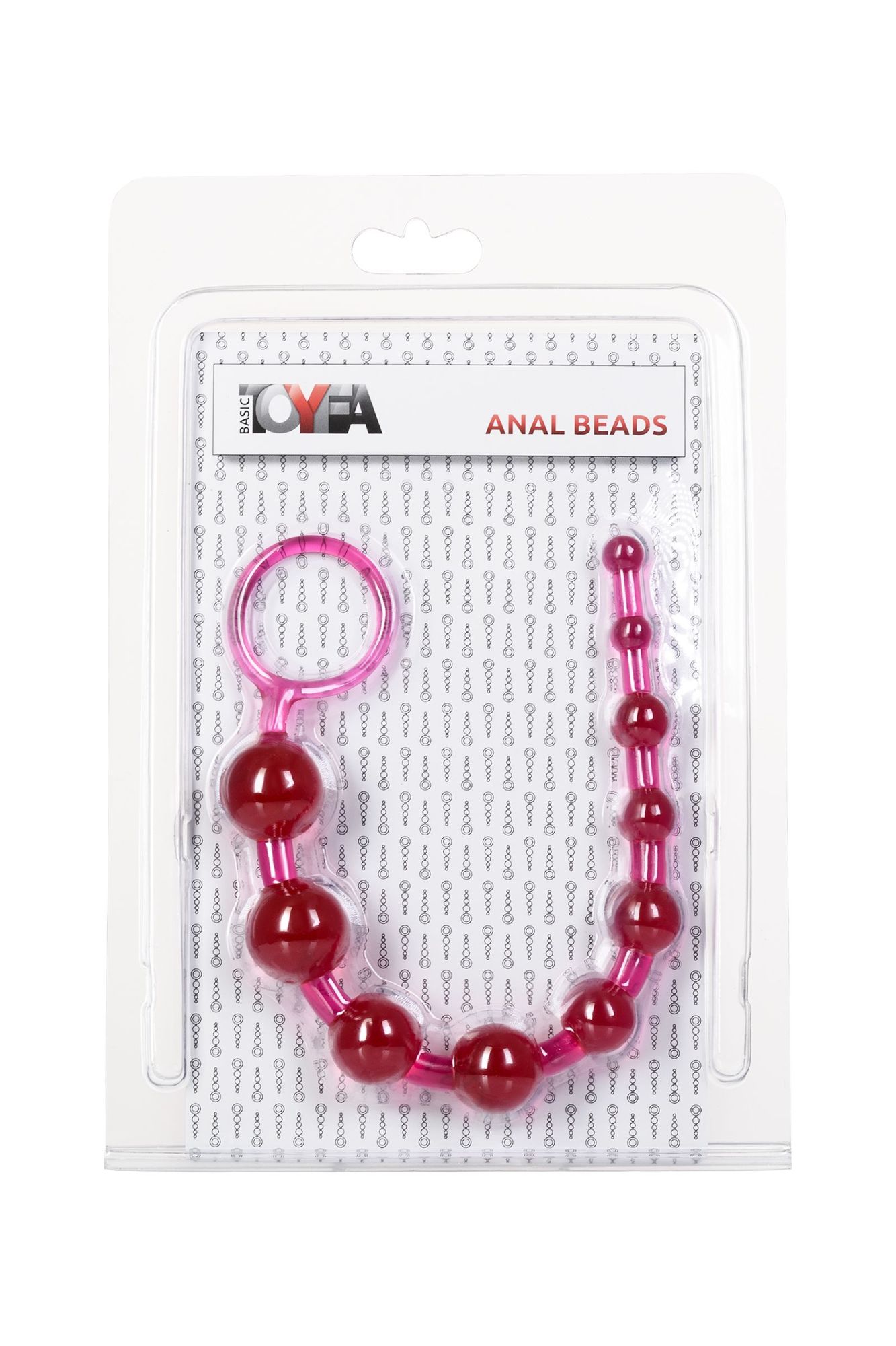 анальная цепочка toyfa, pvc, розовый, 30 см в 