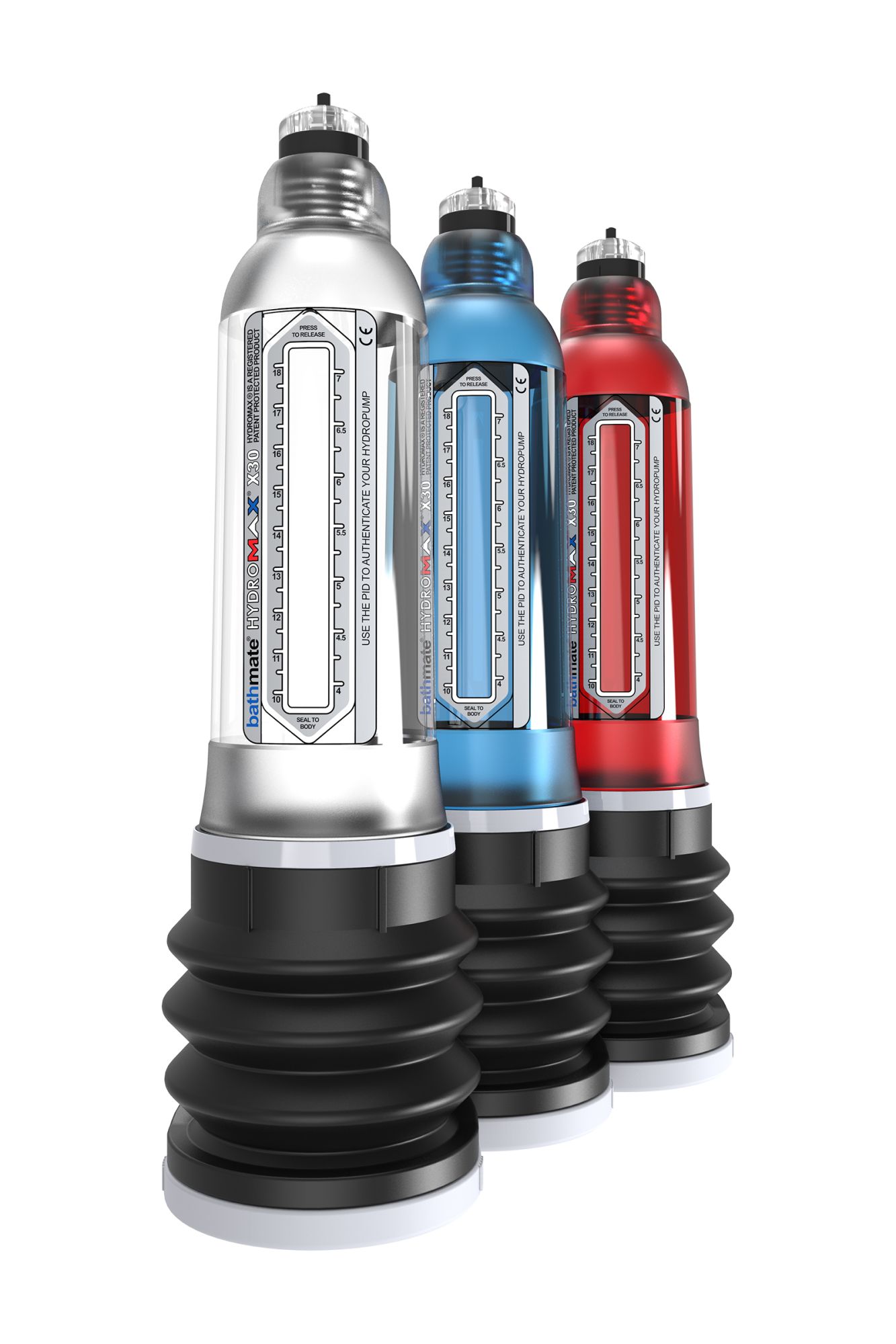 гидропомпа bathmate hydromax x30, прозрачная, 30 см в 