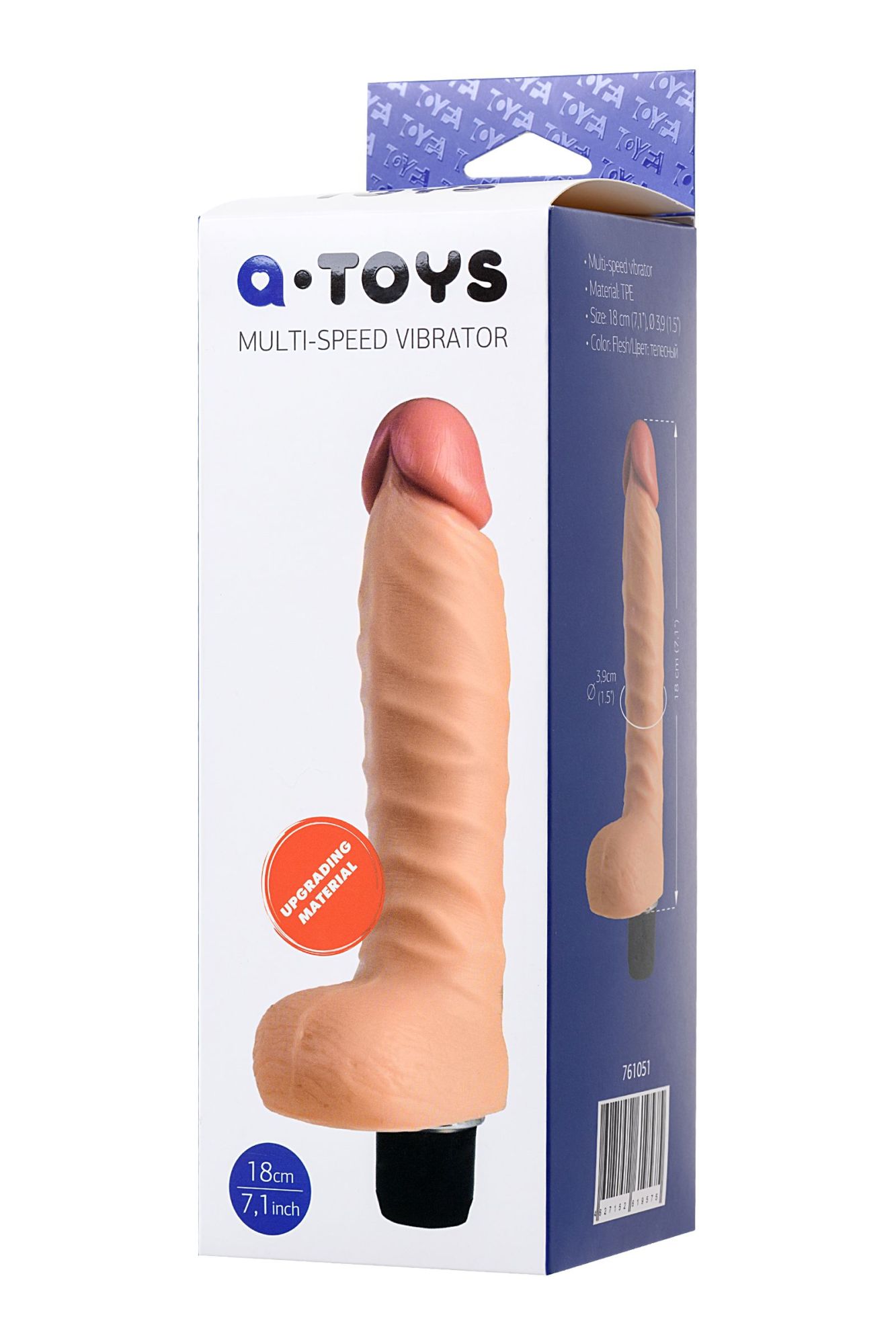 реалистичный вибратор toyfa  a-toys nod, tpe, телесный, 20,5 см в 